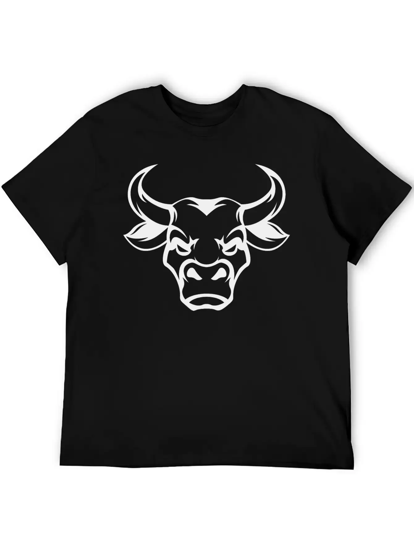 Shape Bull Head Cool Tattoo Animal Vector Image Basic Graphic T-Shirt – Daily Comfort In Soft Cotton