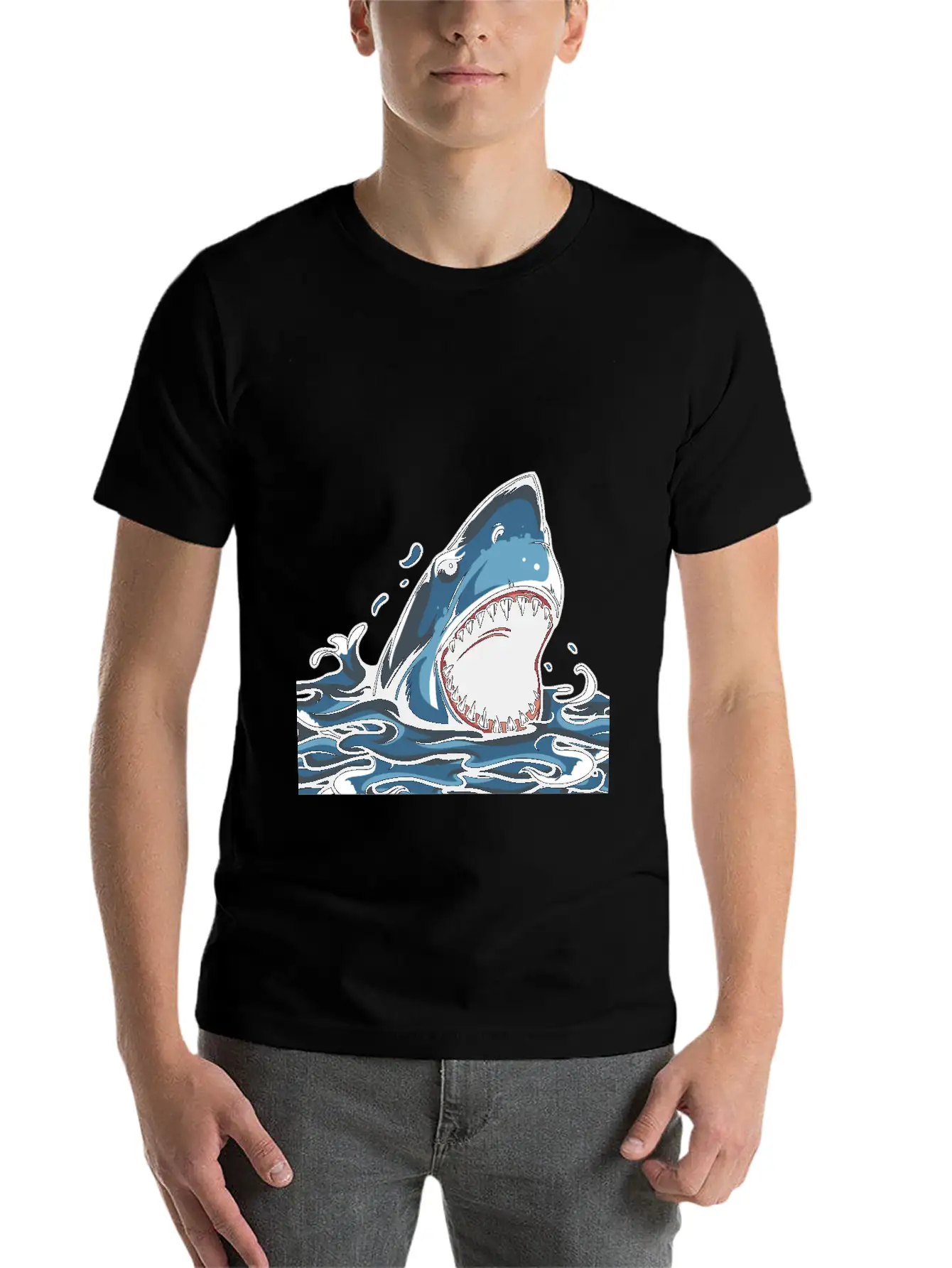 Shark Attack Timeless Short Sleeve Tee – Comfy And Minimalist Design