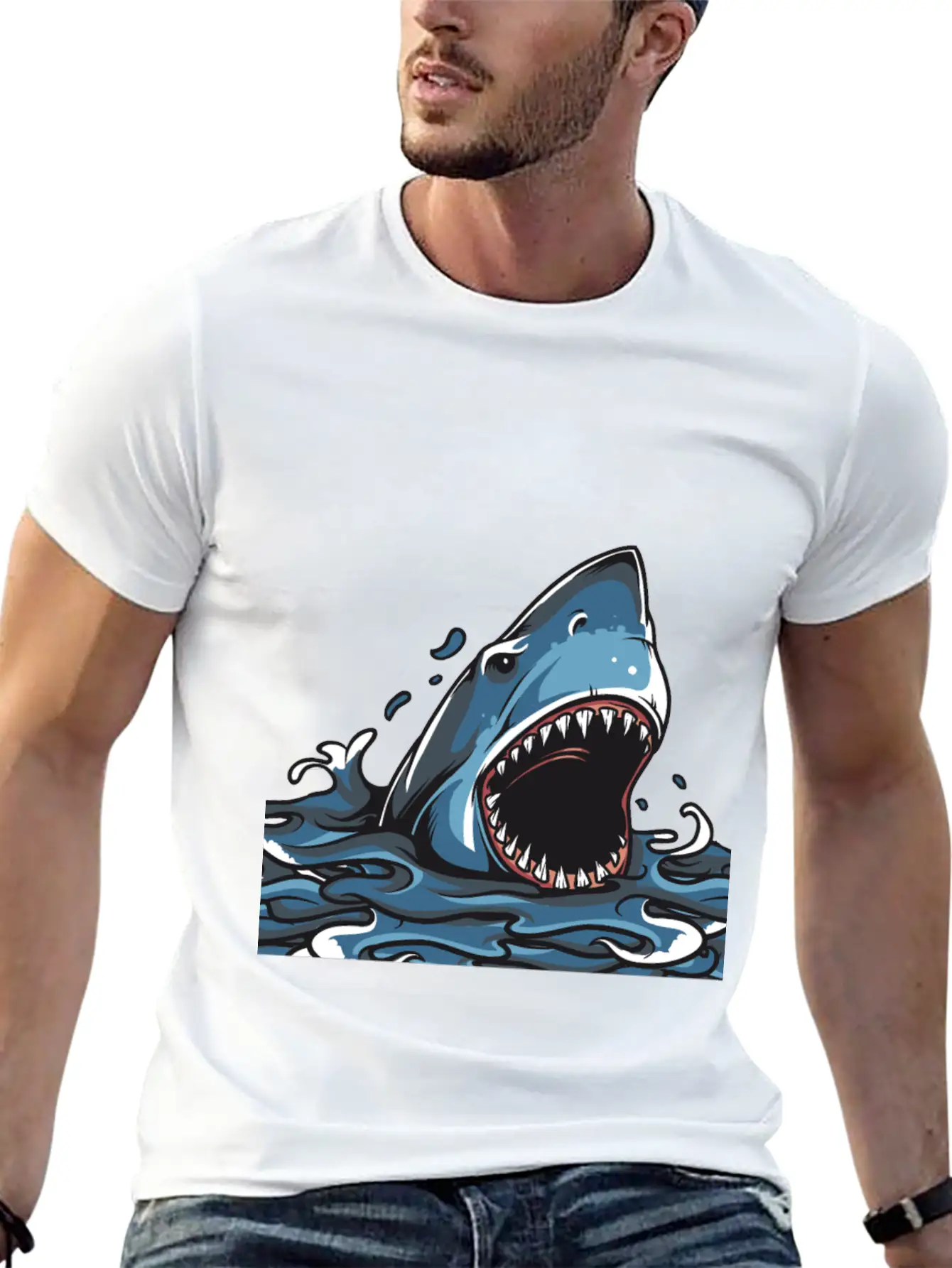 Shark Attack Timeless Short Sleeve Tee – Comfy And Minimalist Design