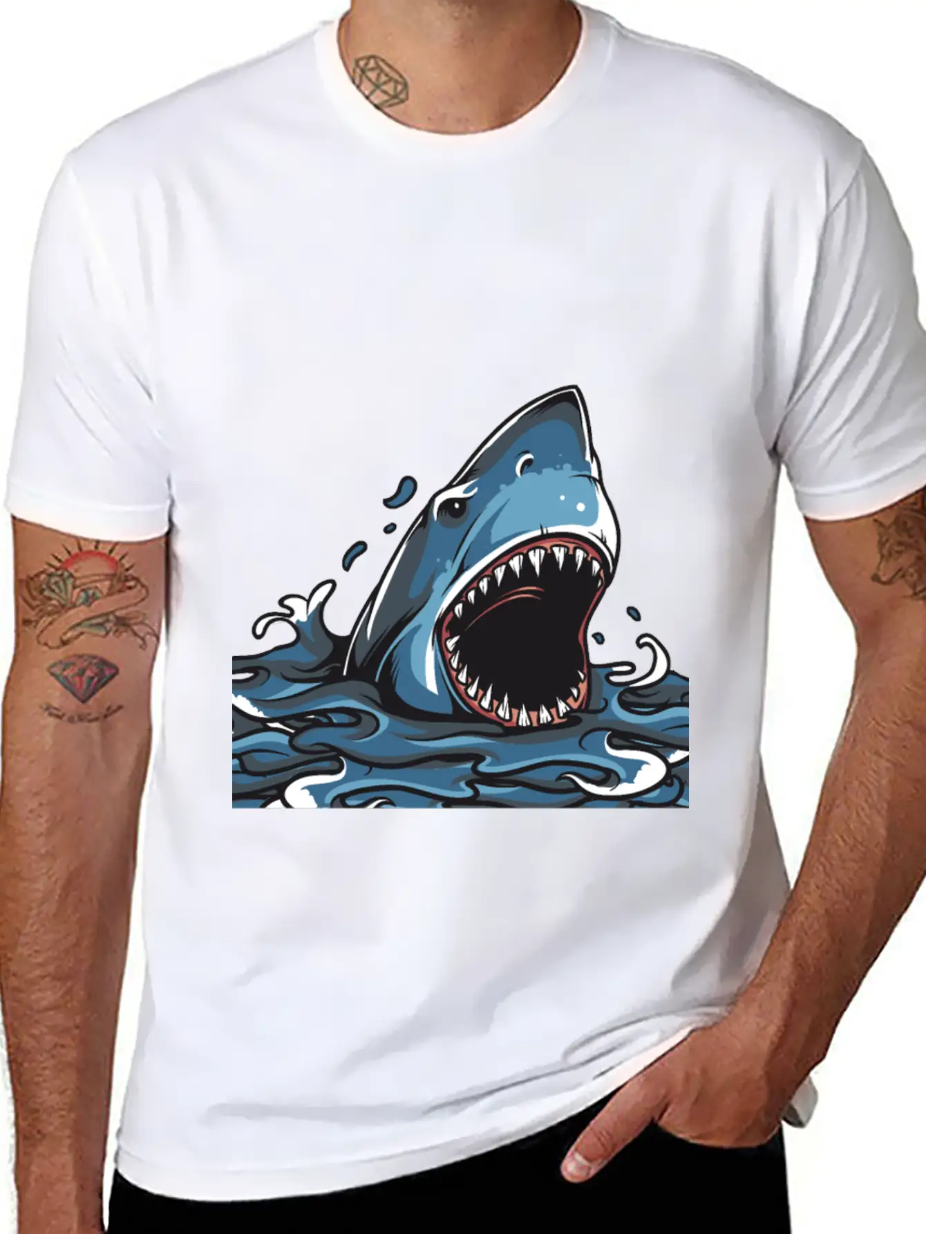 Shark Attack Timeless Short Sleeve Tee – Comfy And Minimalist Design