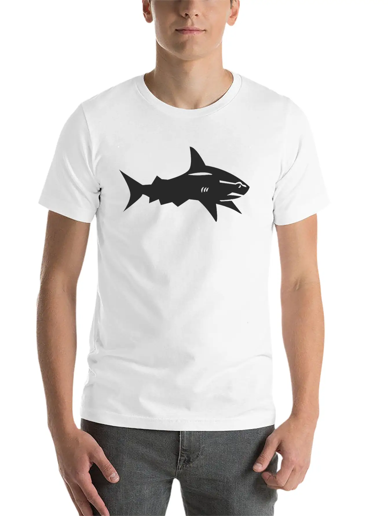 Shark Comfortable Minimalist Graphic Tee – Summer Style Essential