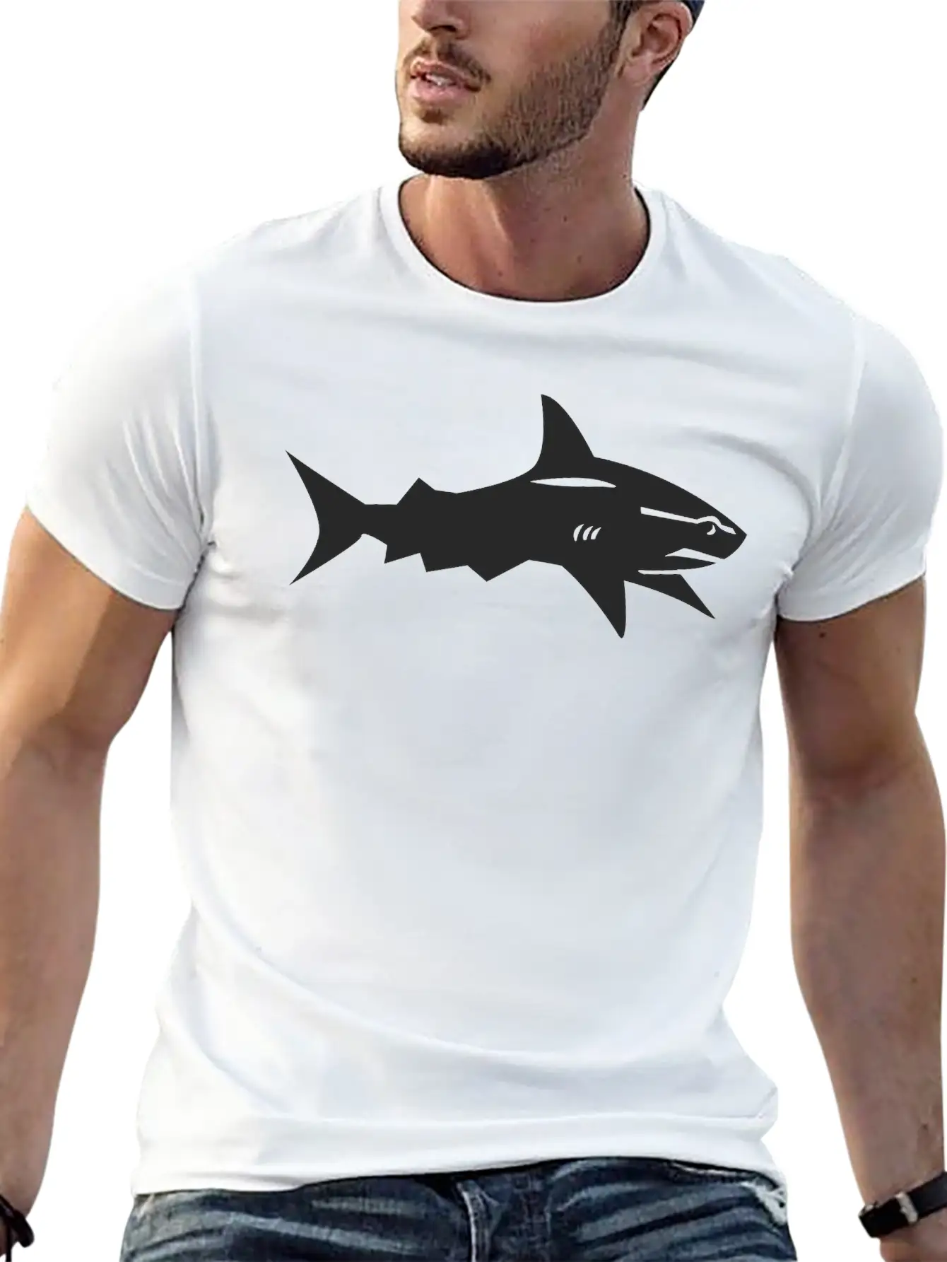 Shark Comfortable Minimalist Graphic Tee – Summer Style Essential