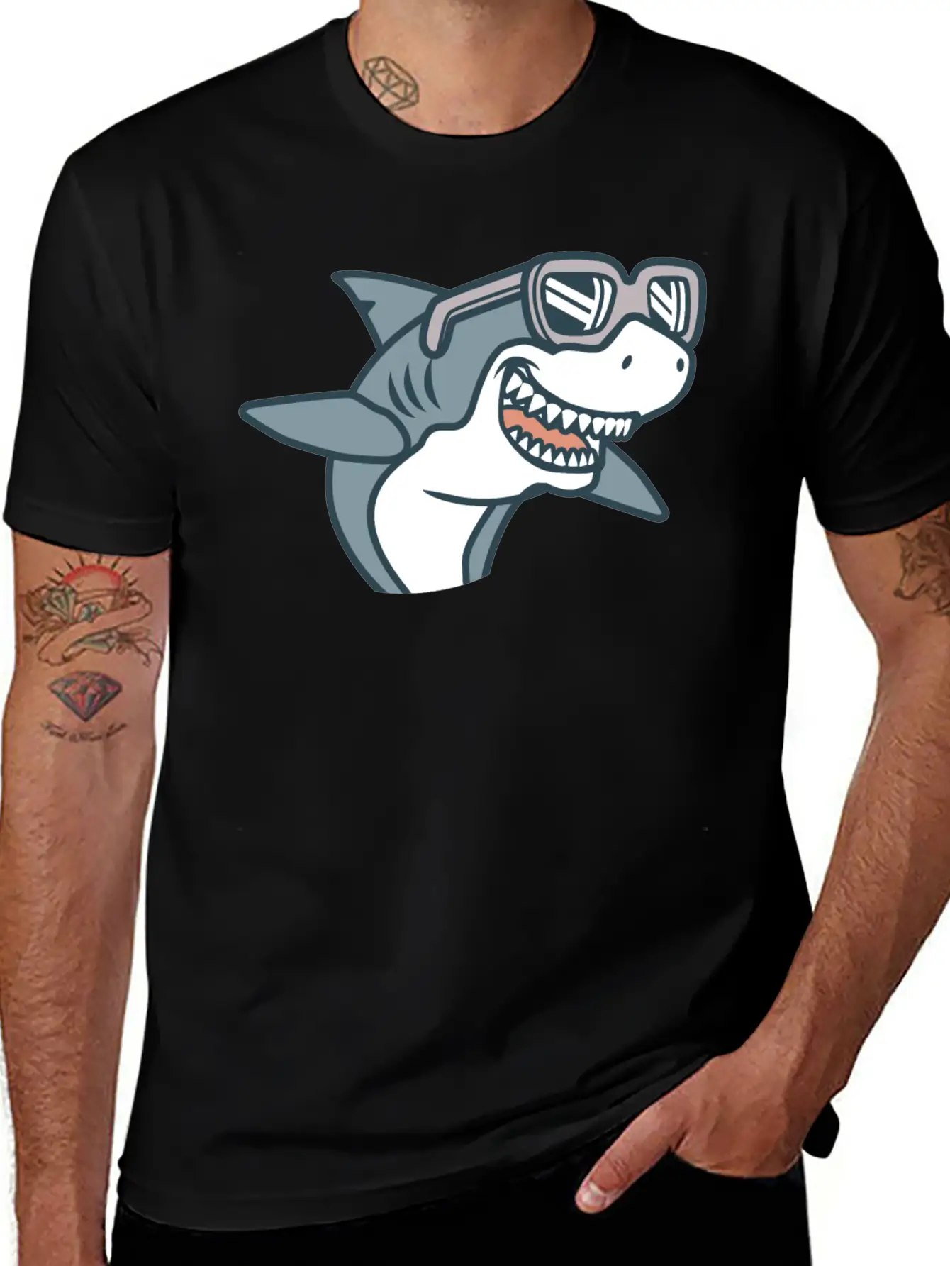 Shark Cool Comfortable Minimalist Graphic Tee – Summer Style Essential