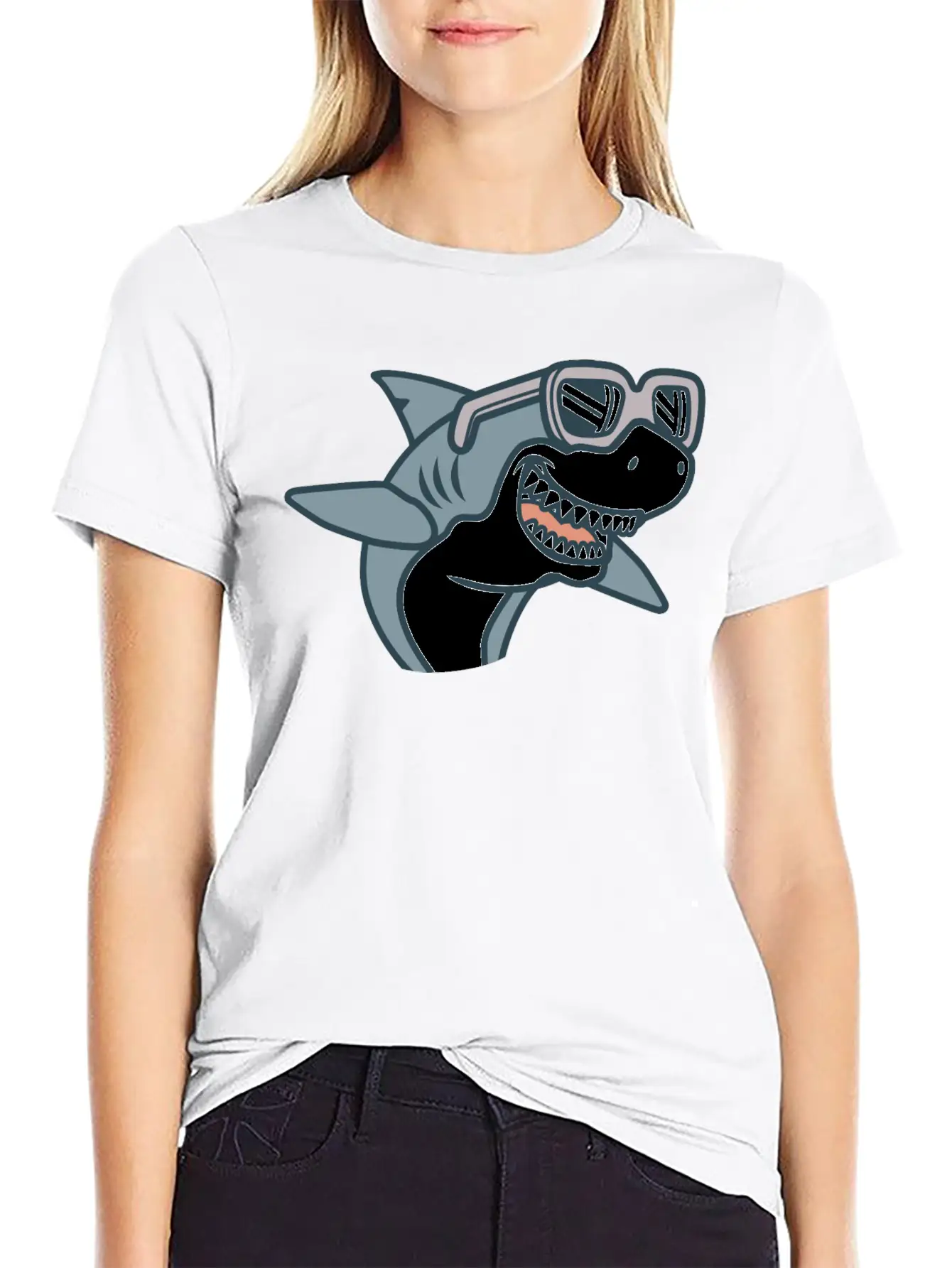 Shark Cool Comfortable Minimalist Graphic Tee – Summer Style Essential