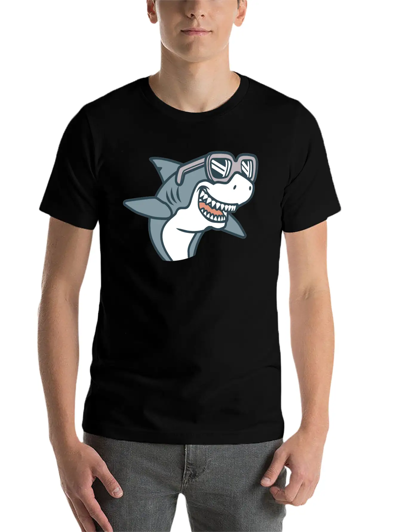 Shark Cool Comfortable Minimalist Graphic Tee – Summer Style Essential