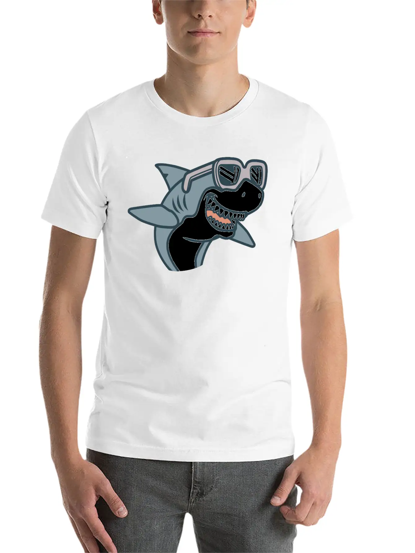 Shark Cool Comfortable Minimalist Graphic Tee – Summer Style Essential