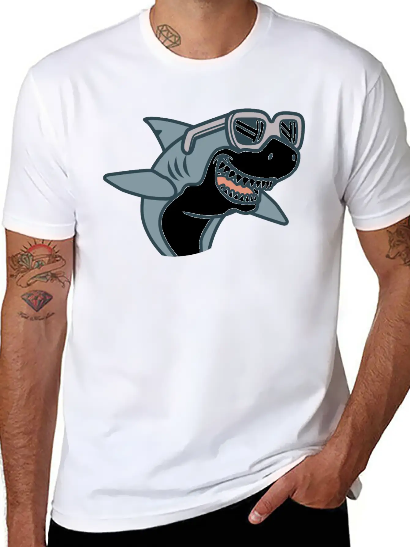 Shark Cool Comfortable Minimalist Graphic Tee – Summer Style Essential