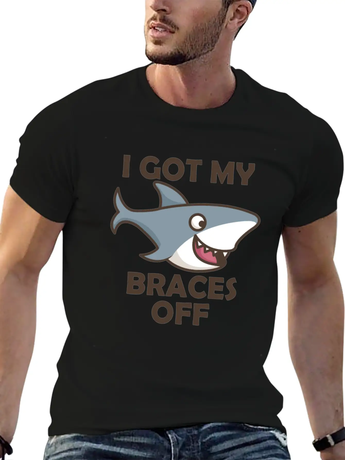 Shark Dental Braces Dental Hygiene Orthodontist Bo Stylish Everyday T-Shirt – Unisex Basic Cotton Tee