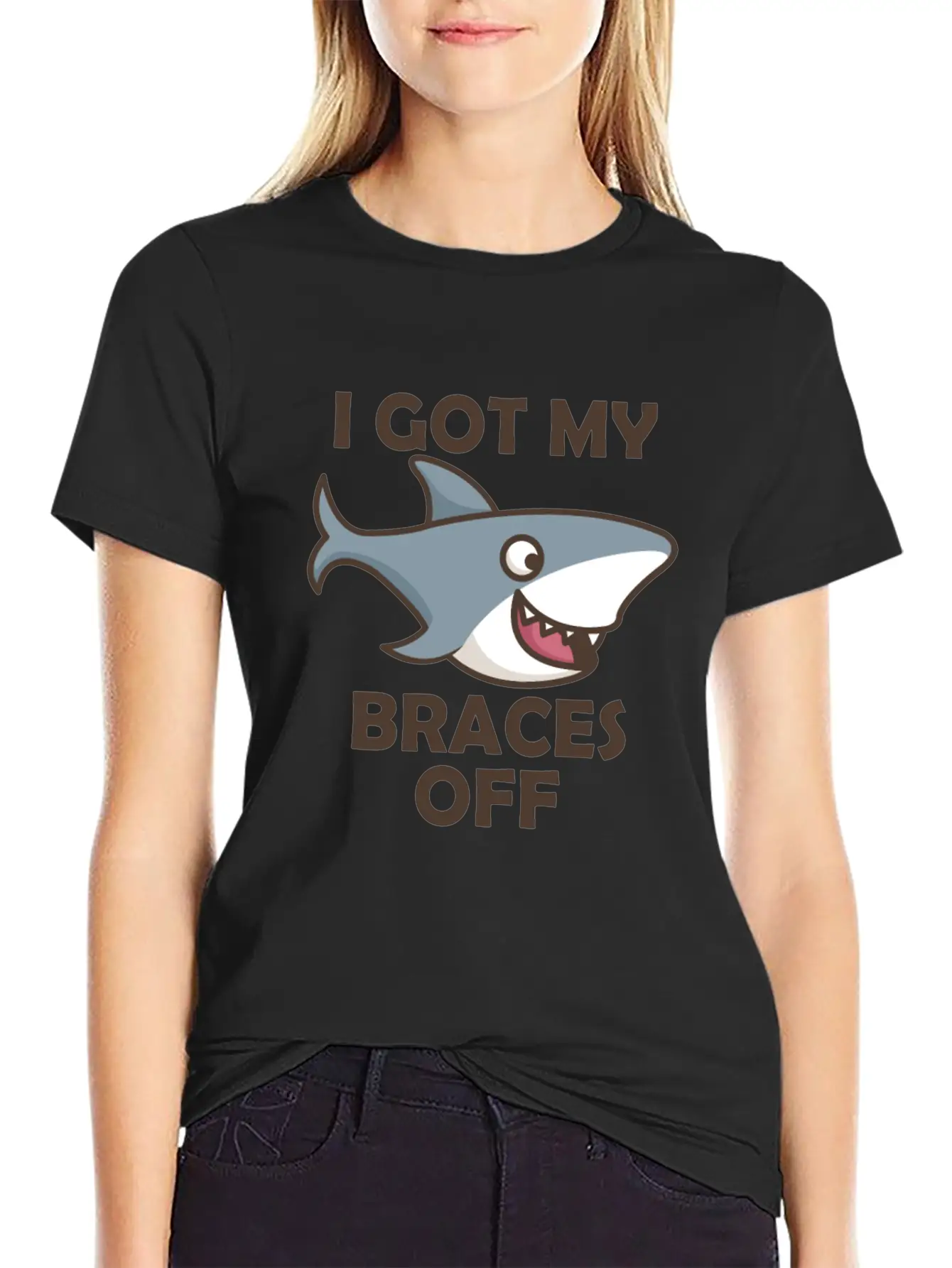 Shark Dental Braces Dental Hygiene Orthodontist Bo Stylish Everyday T-Shirt – Unisex Basic Cotton Tee