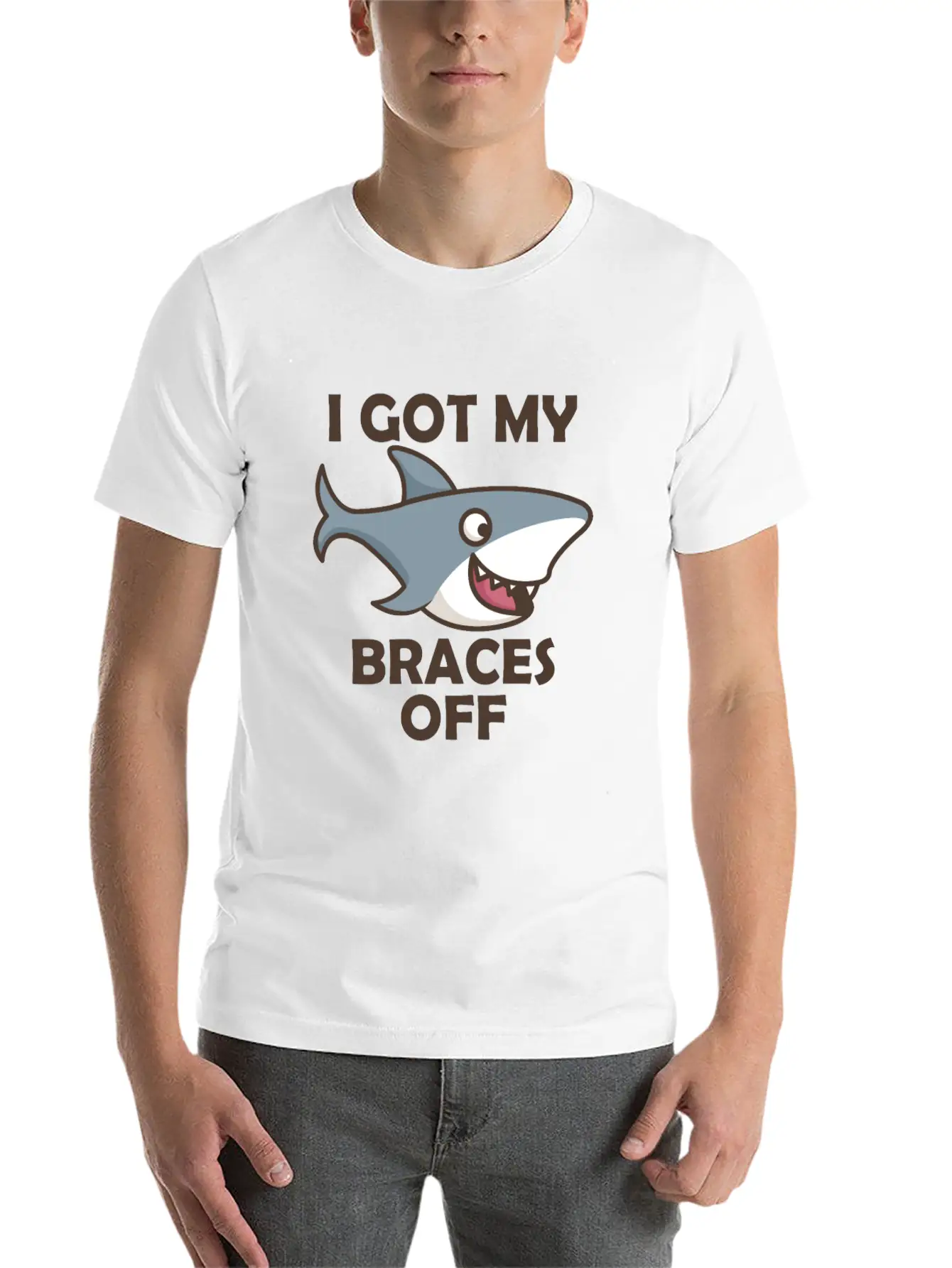 Shark Dental Braces Dental Hygiene Orthodontist Bo Stylish Everyday T-Shirt – Unisex Basic Cotton Tee