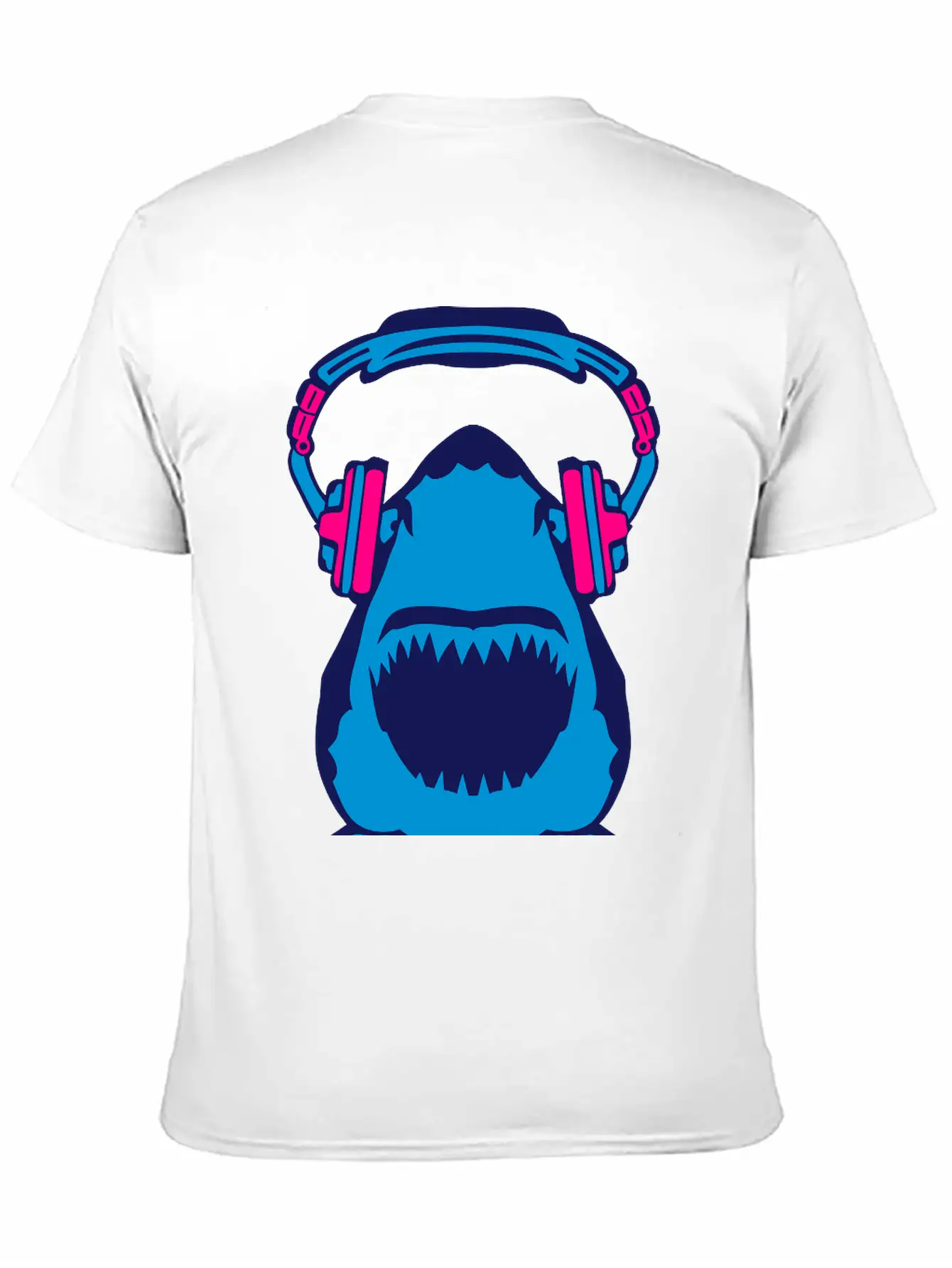 Shark Jaws Audio Music Headphones Skull Comfortable Minimalist Graphic Tee – Summer Style Essential