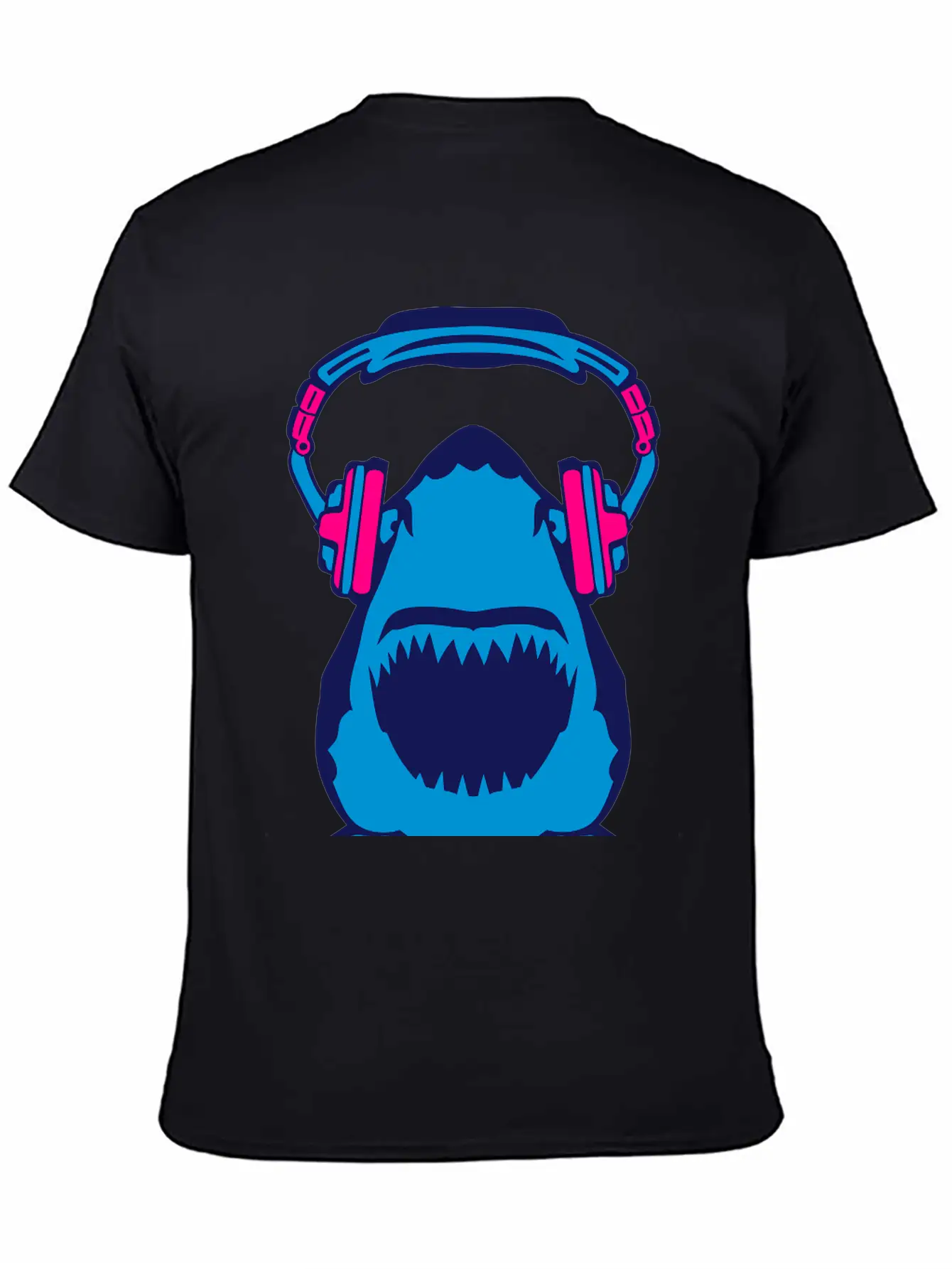 Shark Jaws Audio Music Headphones Skull Comfortable Minimalist Graphic Tee – Summer Style Essential