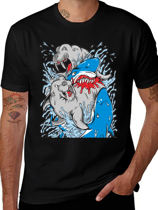 Shark Versus Walrus Stylish Everyday T-Shirt – Unisex Basic Cotton Tee