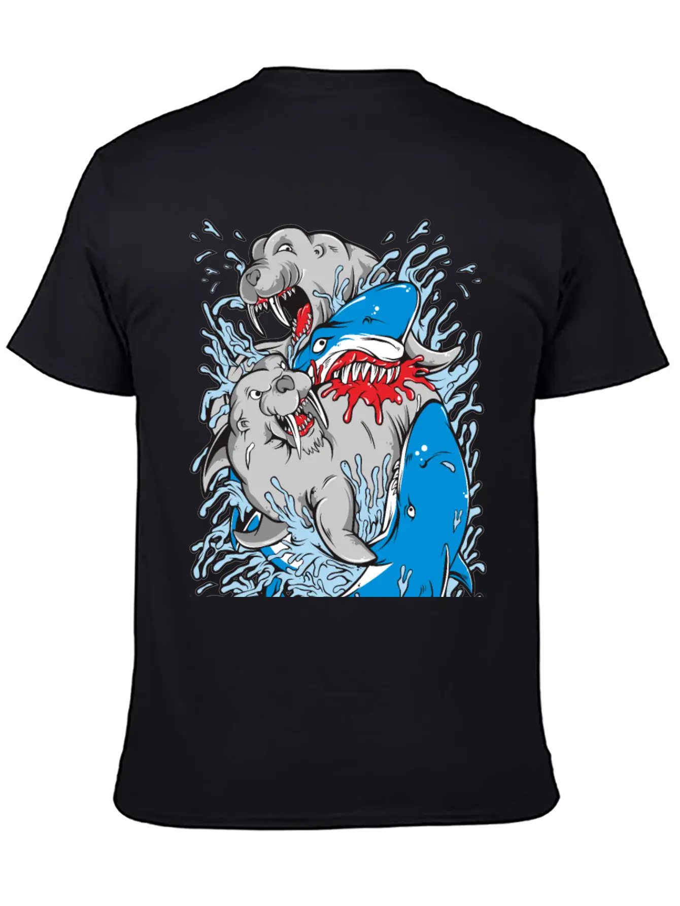 Shark Versus Walrus Stylish Everyday T-Shirt – Unisex Basic Cotton Tee