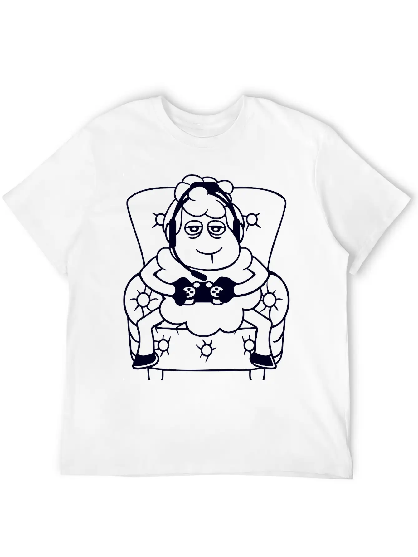Sheep Gamer Armchair Controller Video Game Nerd Essential Unisex Summer Tee – Soft Cotton Casual Fit