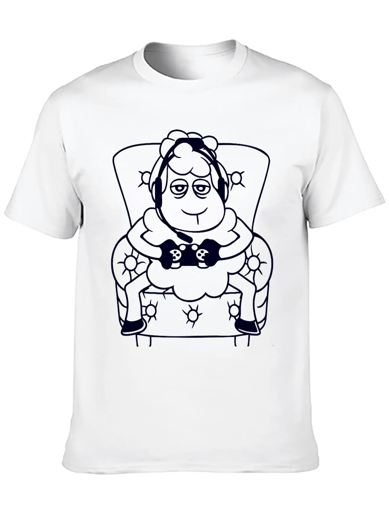 Sheep Gamer Armchair Controller Video Game Nerd Essential Unisex Summer Tee – Soft Cotton Casual Fit