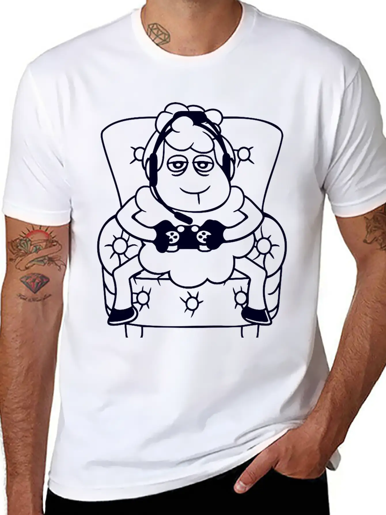 Sheep Gamer Armchair Controller Video Game Nerd Essential Unisex Summer Tee – Soft Cotton Casual Fit