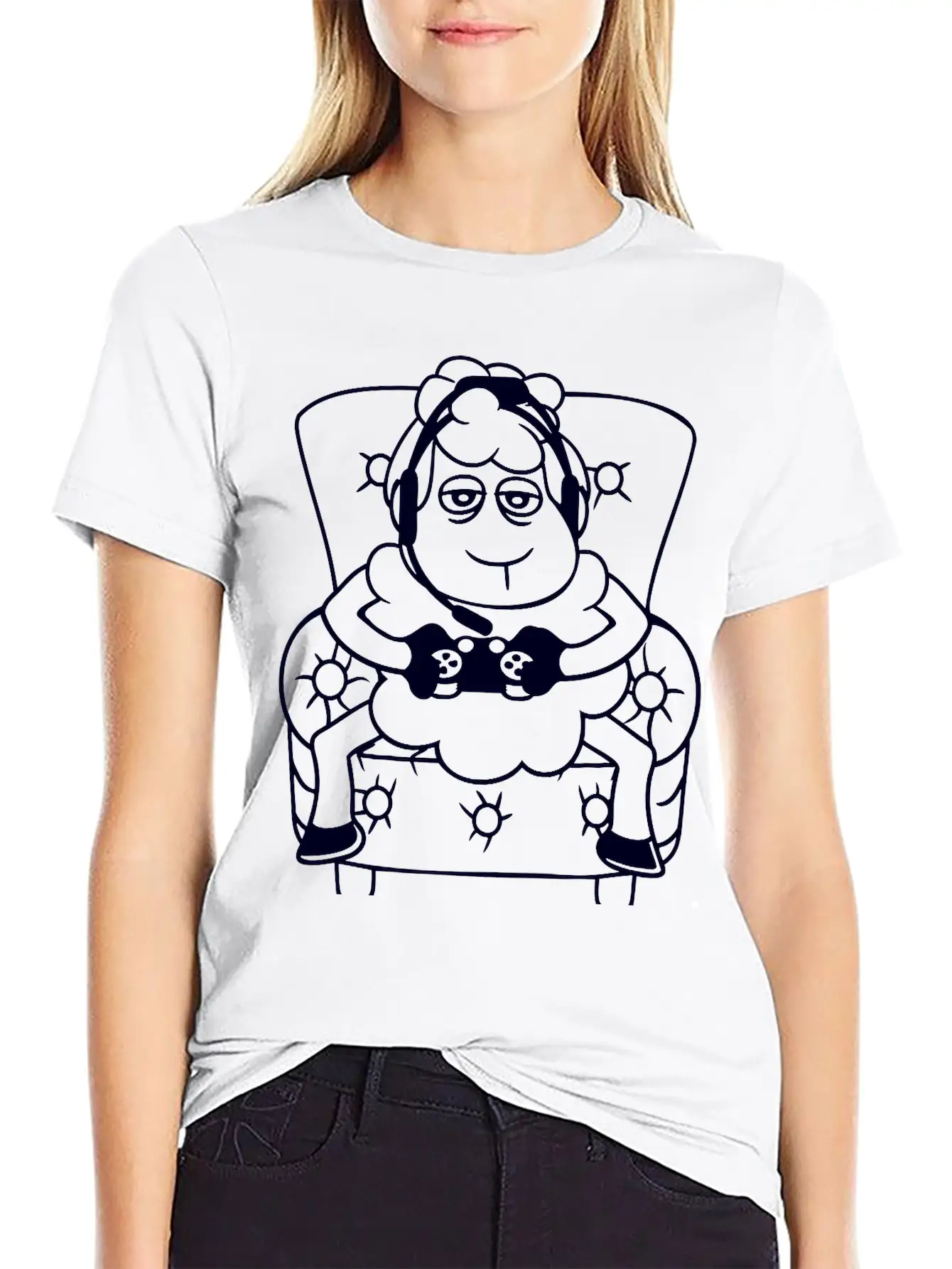 Sheep Gamer Armchair Controller Video Game Nerd Essential Unisex Summer Tee – Soft Cotton Casual Fit