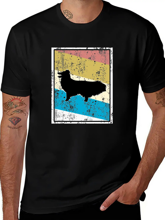 Sheltie Shetland Sheepdog - Vintage Retro Style Unisex Short Sleeve Soft Cotton T-Shirt – Casual Everyday Wear