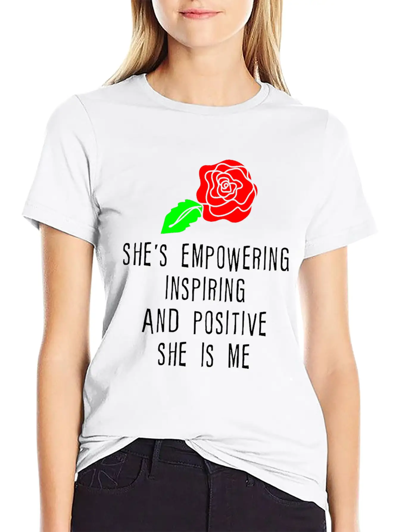 She's Empowering Inspiring And Positive She Is Me Unisex Short Sleeve Soft Cotton T-Shirt – Casual Everyday Wear