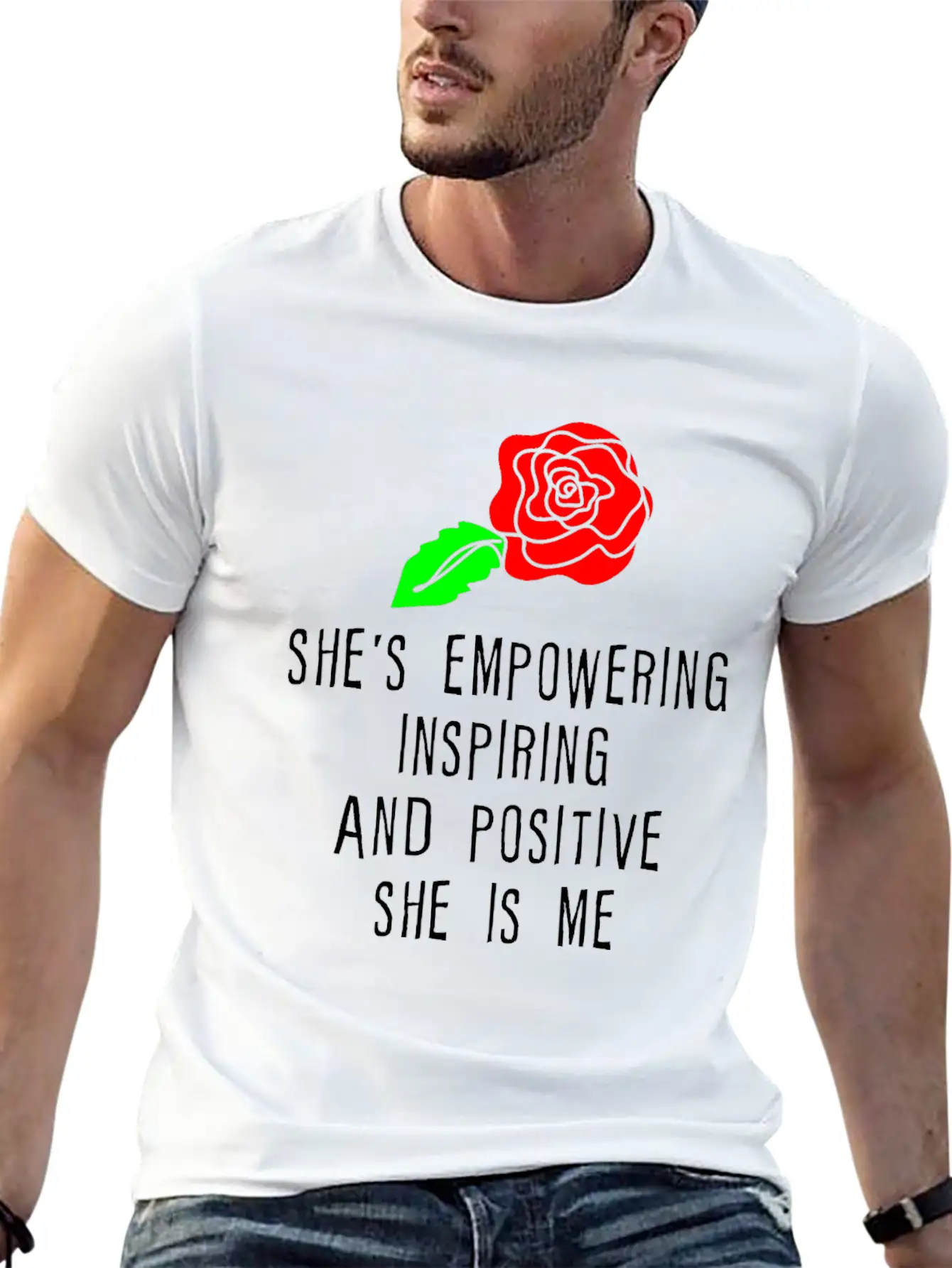 She's Empowering Inspiring And Positive She Is Me Unisex Short Sleeve Soft Cotton T-Shirt – Casual Everyday Wear