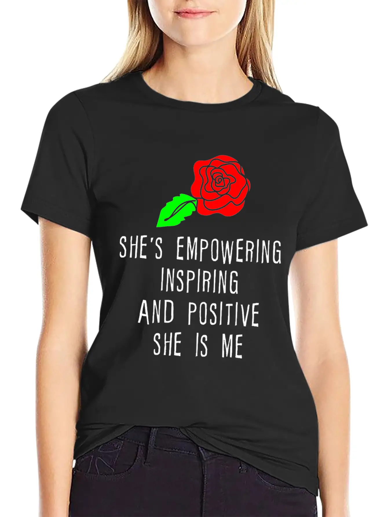 She's Empowering Inspiring And Positive She Is Me Unisex Short Sleeve Soft Cotton T-Shirt – Casual Everyday Wear