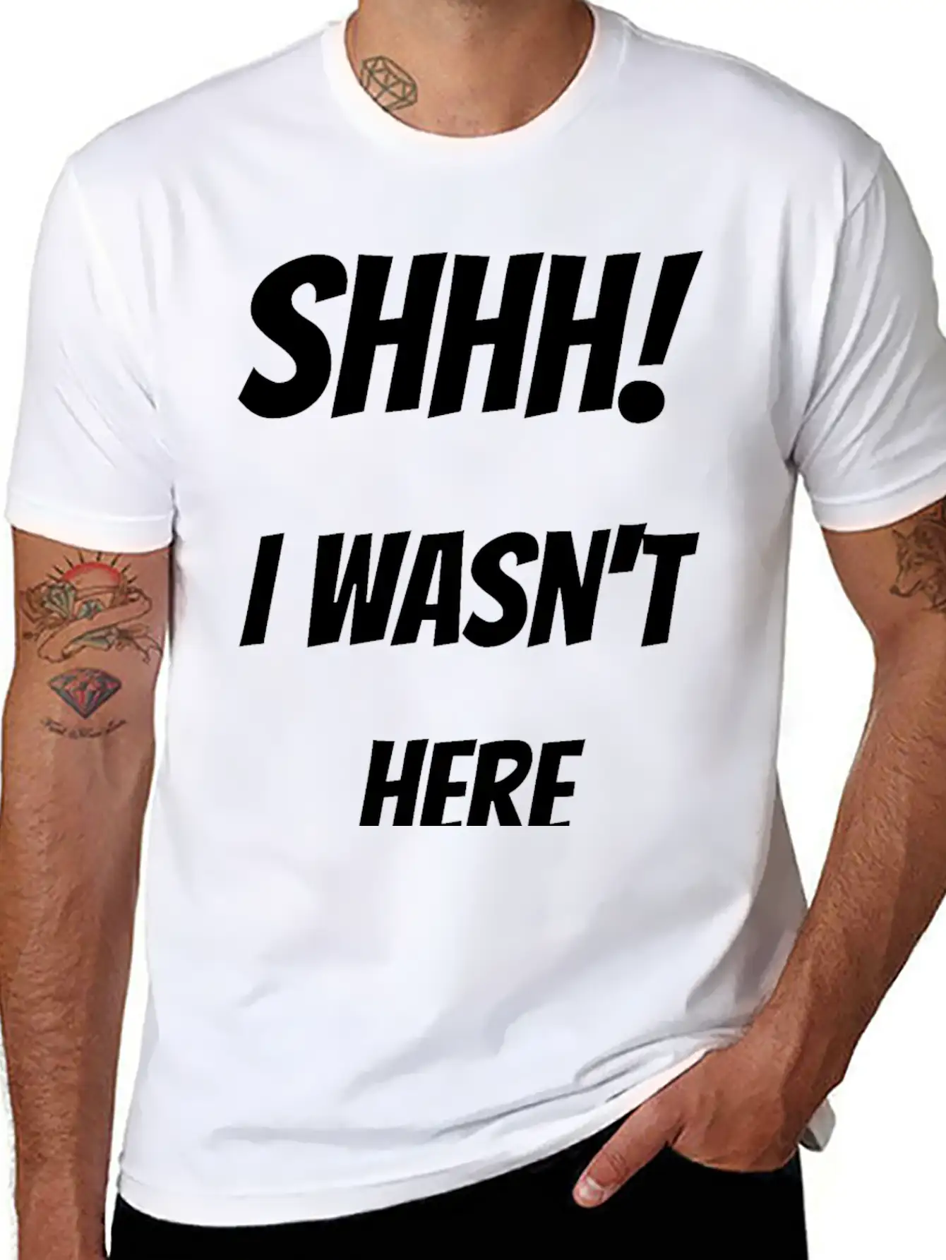 Shhh! I Wasn't Here Stylish Everyday T-Shirt – Unisex Basic Cotton Tee