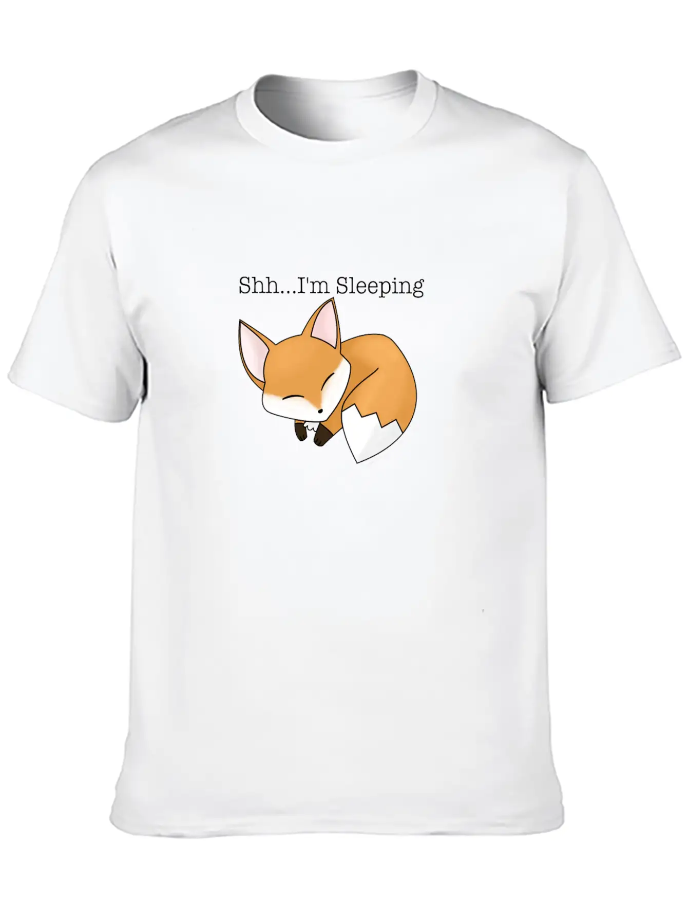 Shh...I'm Sleeping. Cute Sleeping Fox Stylish Everyday T-Shirt – Unisex Basic Cotton Tee