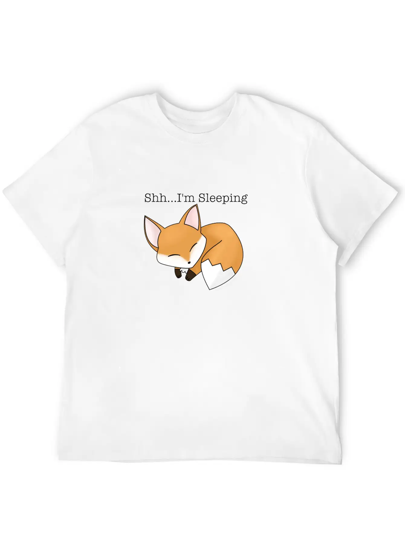 Shh...I'm Sleeping. Cute Sleeping Fox Stylish Everyday T-Shirt – Unisex Basic Cotton Tee