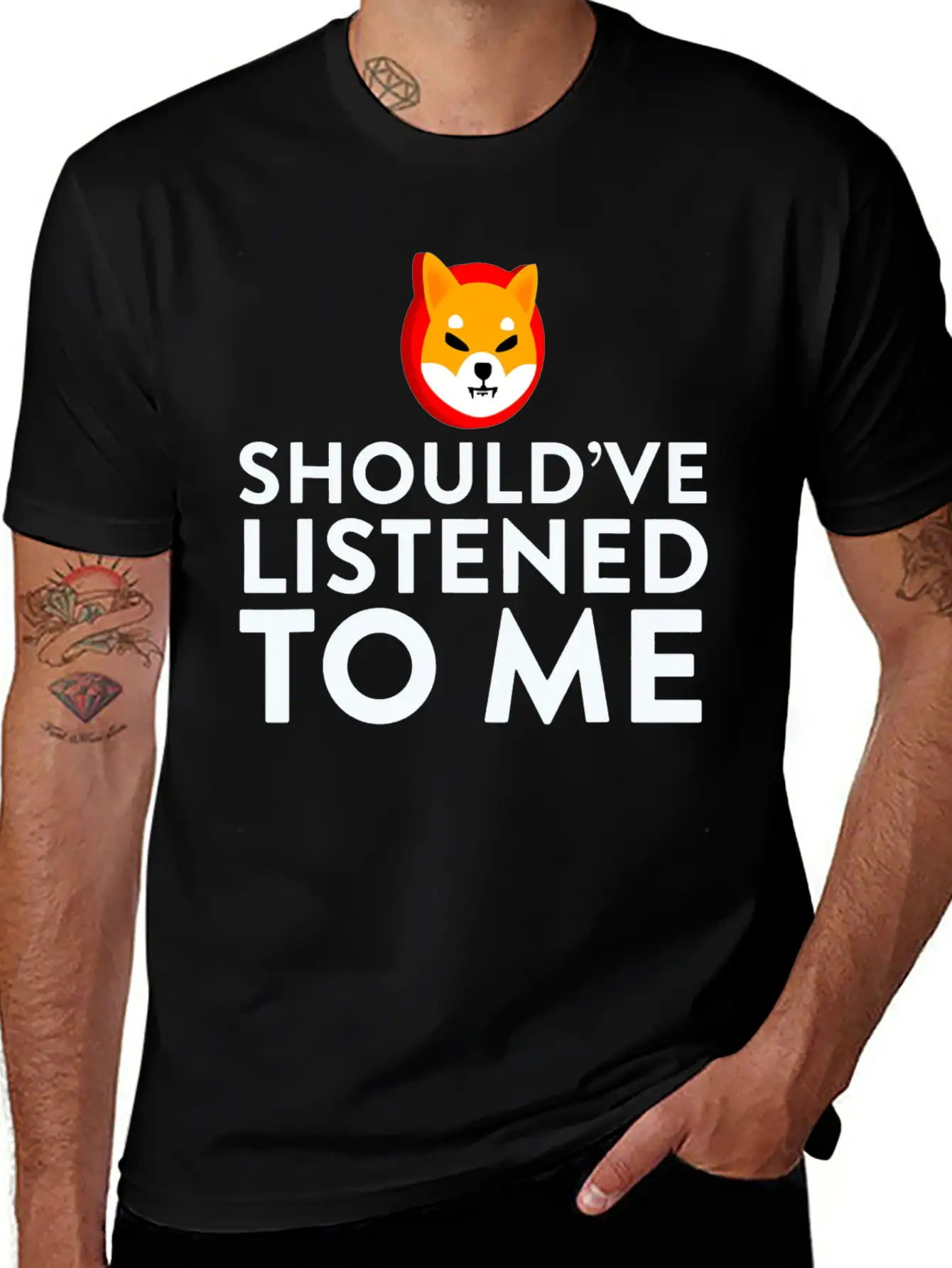 Shiba Inu Coin Should Ve Listened To Me Hodl Stylish Everyday T-Shirt – Unisex Basic Cotton Tee