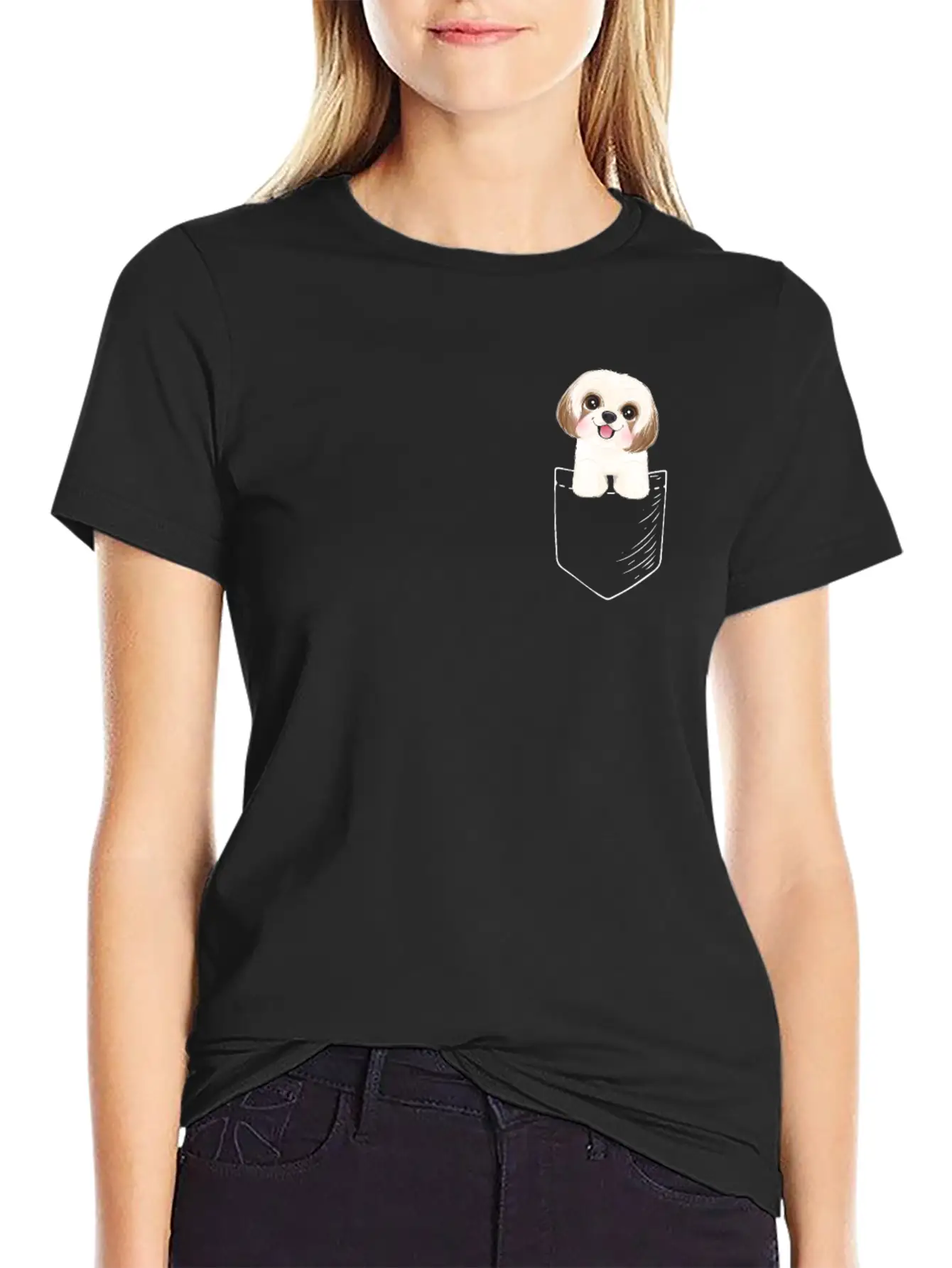 Shih Tzu Unisex Short Sleeve Soft Cotton T-Shirt – Casual Everyday Wear