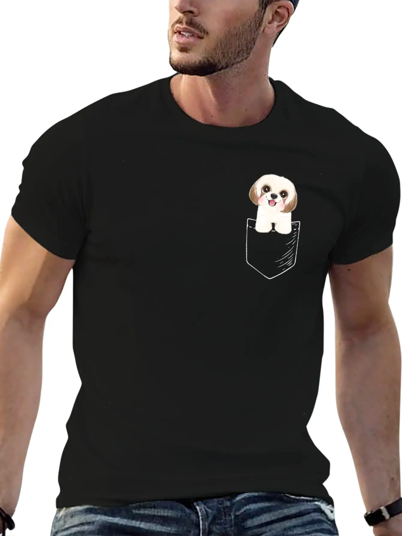Shih Tzu Unisex Short Sleeve Soft Cotton T-Shirt – Casual Everyday Wear