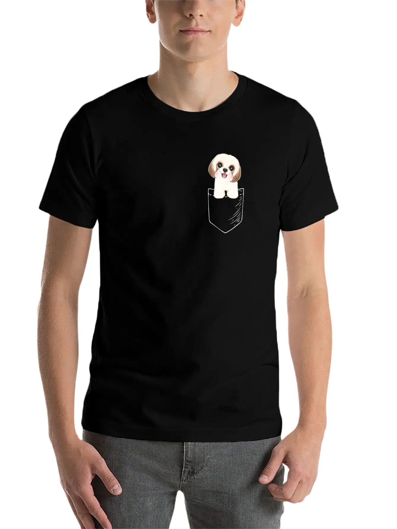 Shih Tzu Unisex Short Sleeve Soft Cotton T-Shirt – Casual Everyday Wear
