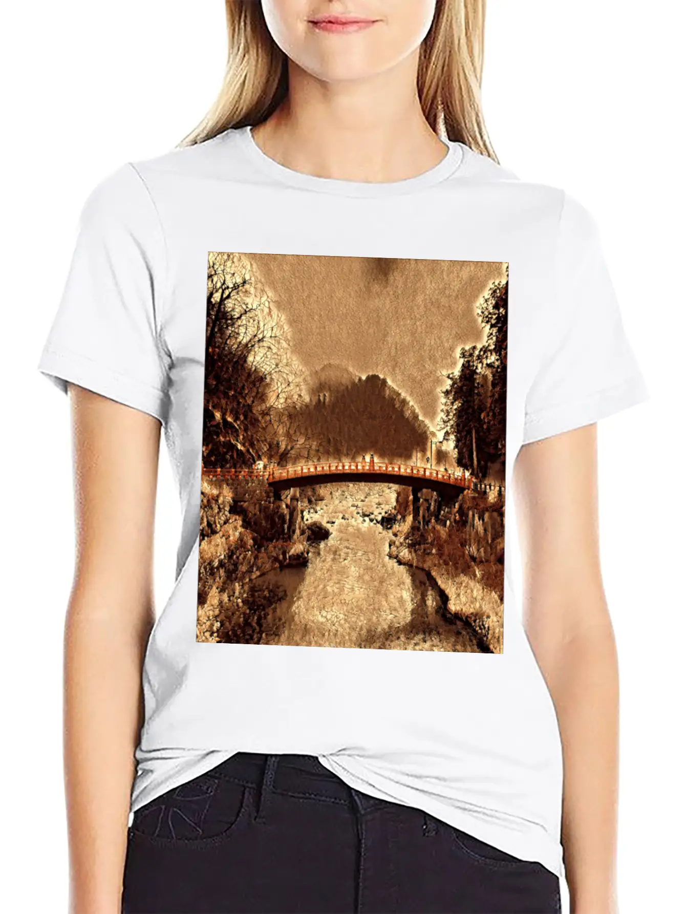 Shinkyo Bridge - Nikko, Japan Stylish Everyday T-Shirt – Unisex Basic Cotton Tee