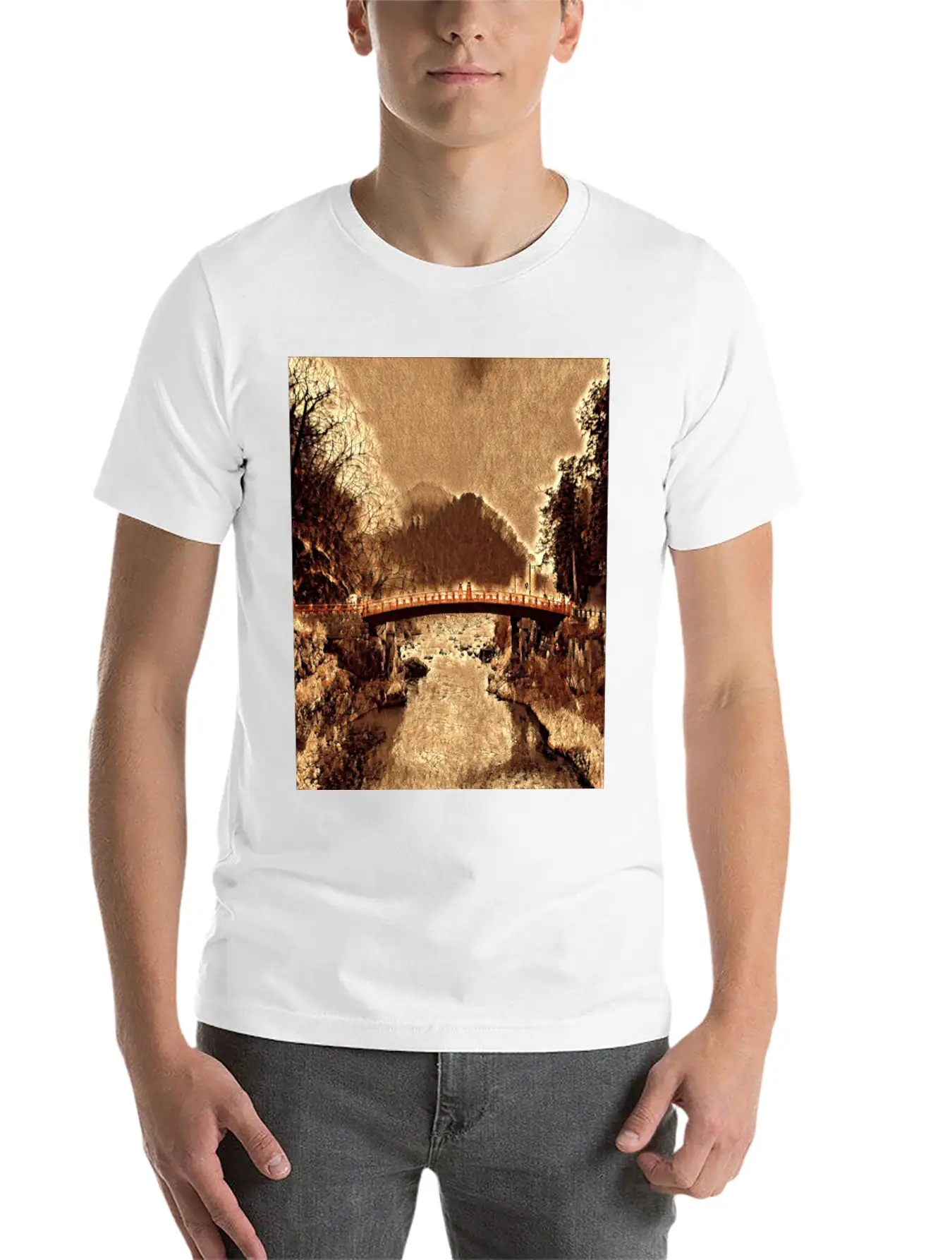 Shinkyo Bridge - Nikko, Japan Stylish Everyday T-Shirt – Unisex Basic Cotton Tee