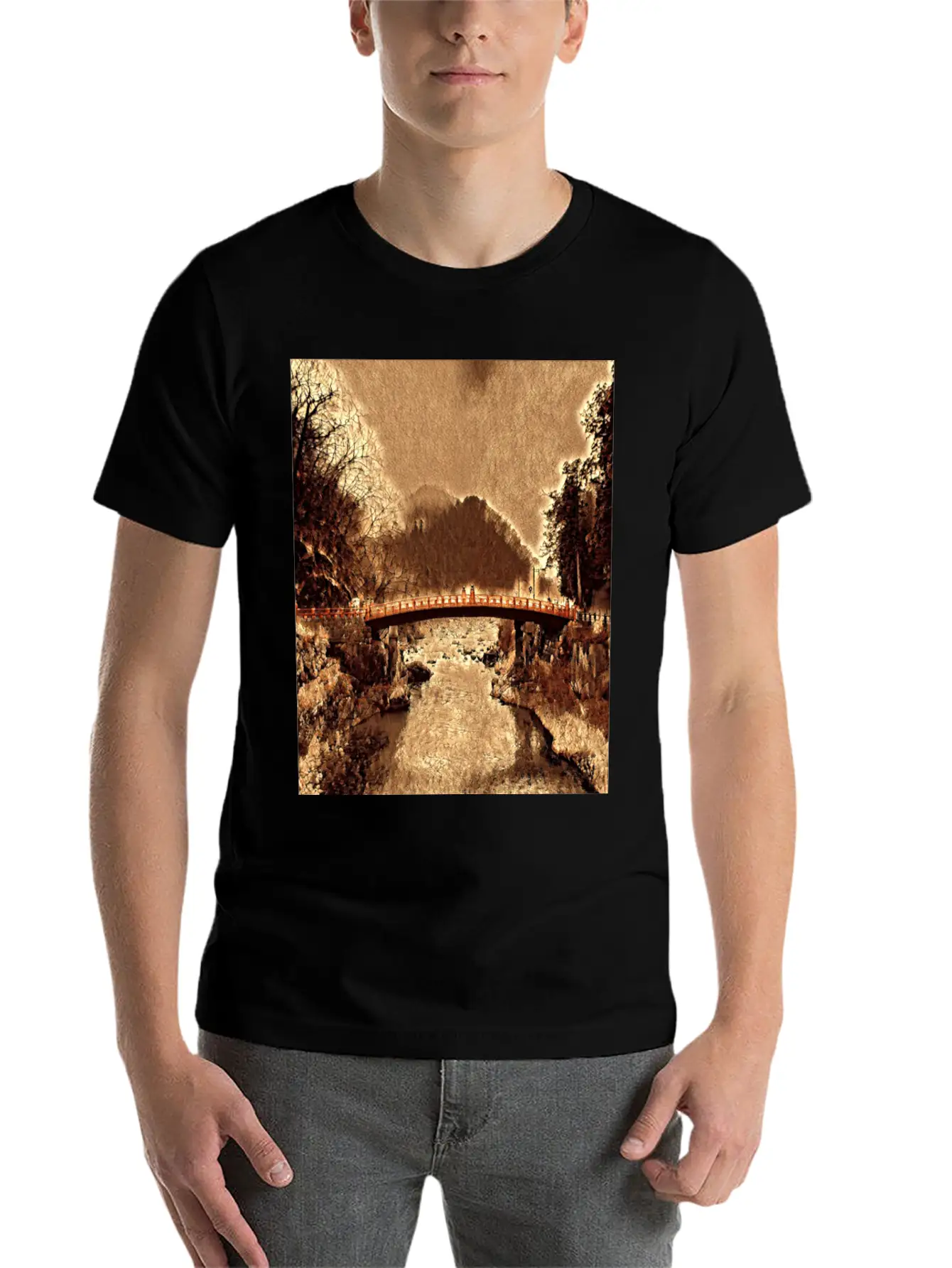 Shinkyo Bridge - Nikko, Japan Stylish Everyday T-Shirt – Unisex Basic Cotton Tee