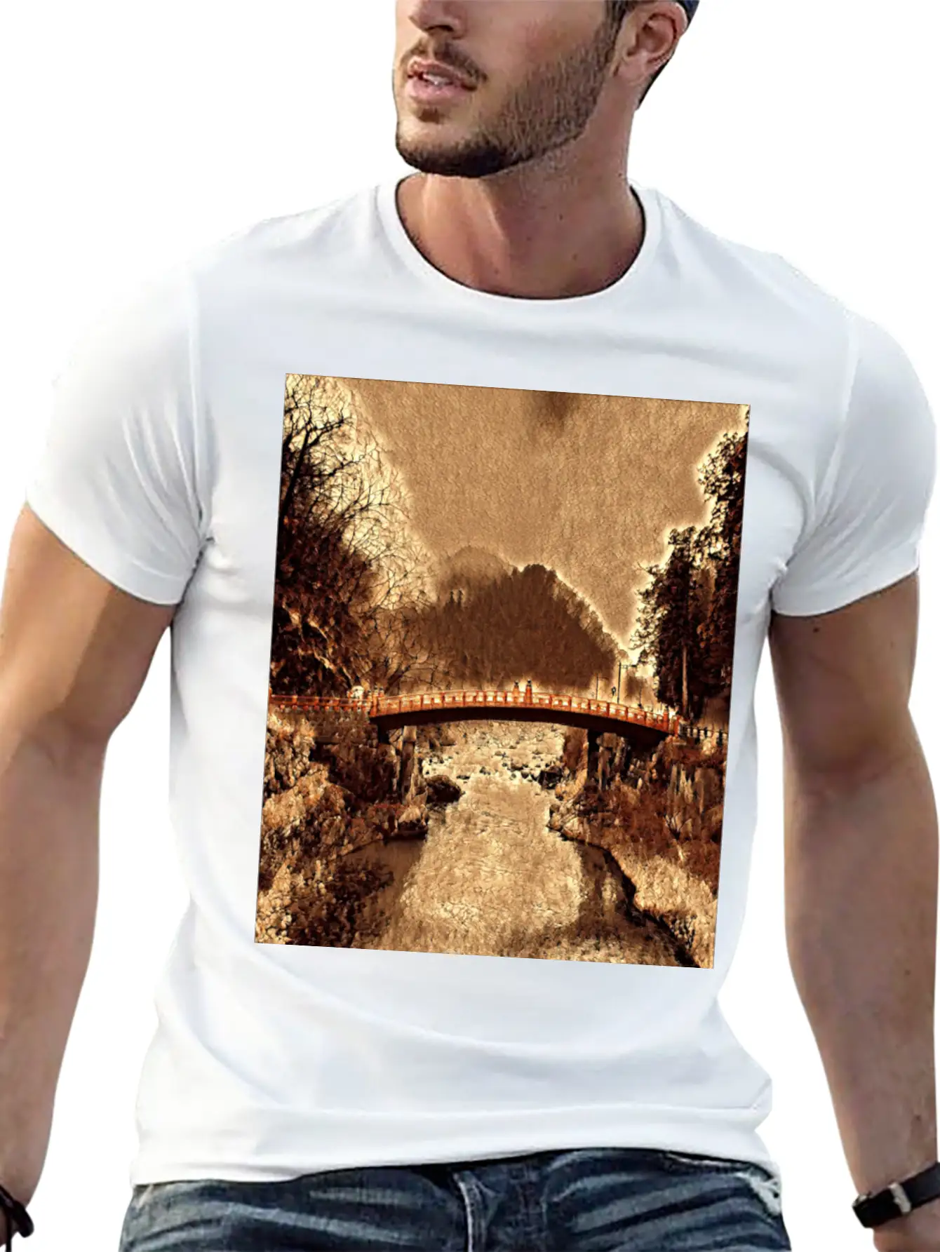 Shinkyo Bridge - Nikko, Japan Stylish Everyday T-Shirt – Unisex Basic Cotton Tee