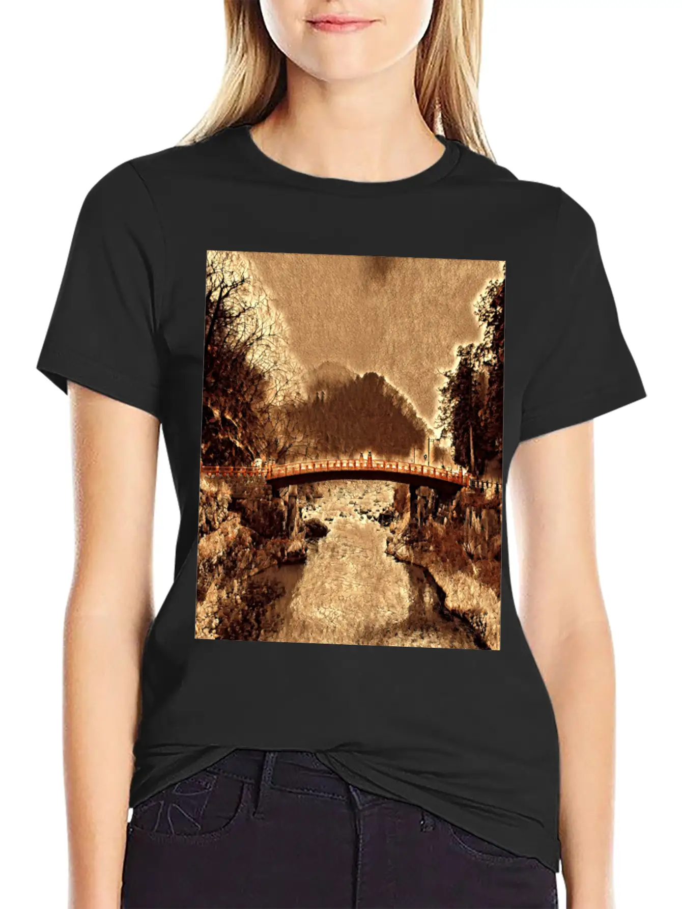 Shinkyo Bridge - Nikko, Japan Stylish Everyday T-Shirt – Unisex Basic Cotton Tee