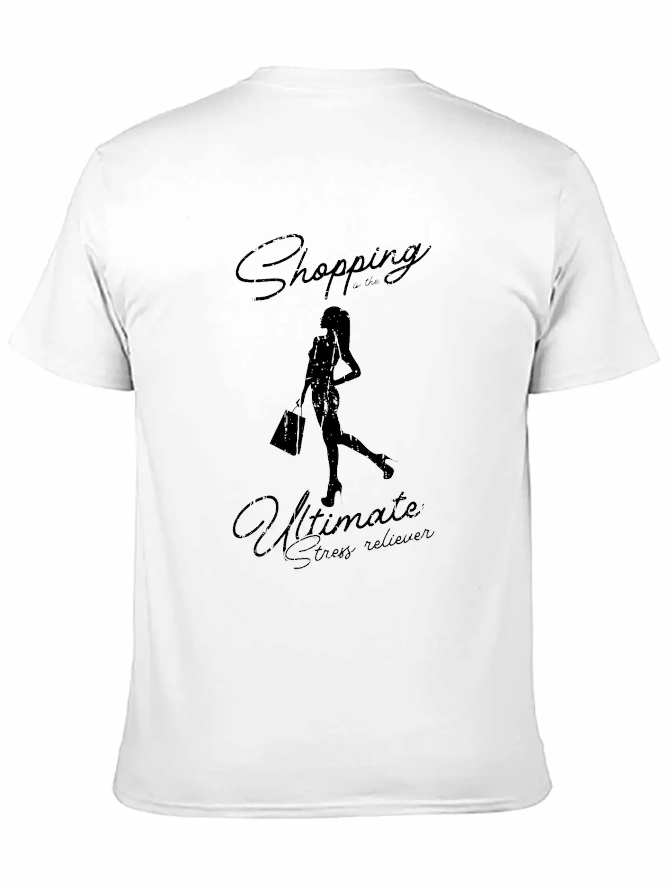 Shopping Is The Ultimate Stress Reliever - Basic Graphic T-Shirt – Daily Comfort In Soft Cotton