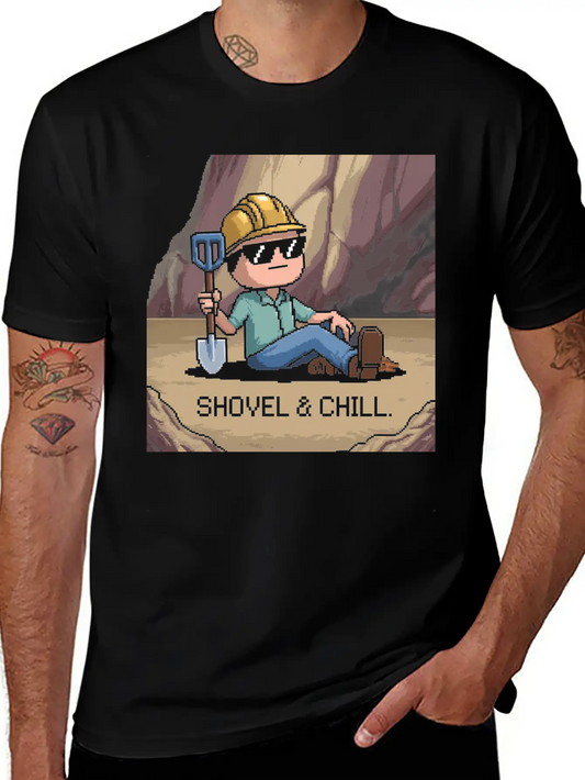 Shovel And Chill 01 Comfortable Minimalist Graphic Tee – Summer Style Essential