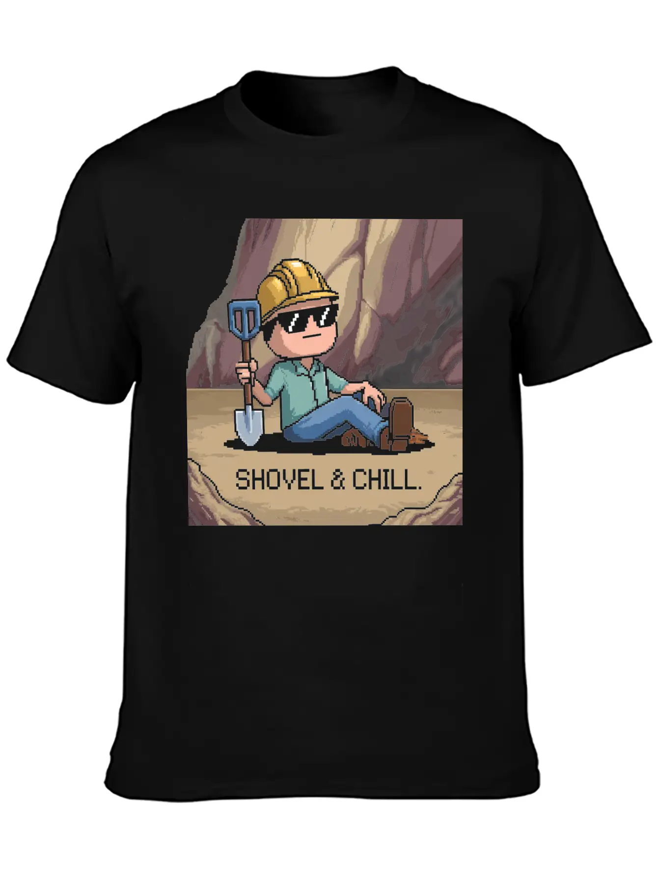 Shovel And Chill 01 Comfortable Minimalist Graphic Tee – Summer Style Essential