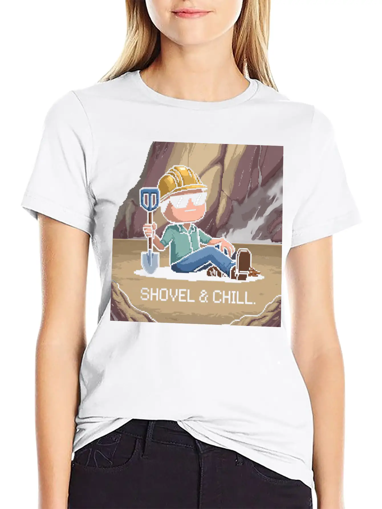 Shovel And Chill 01 Comfortable Minimalist Graphic Tee – Summer Style Essential