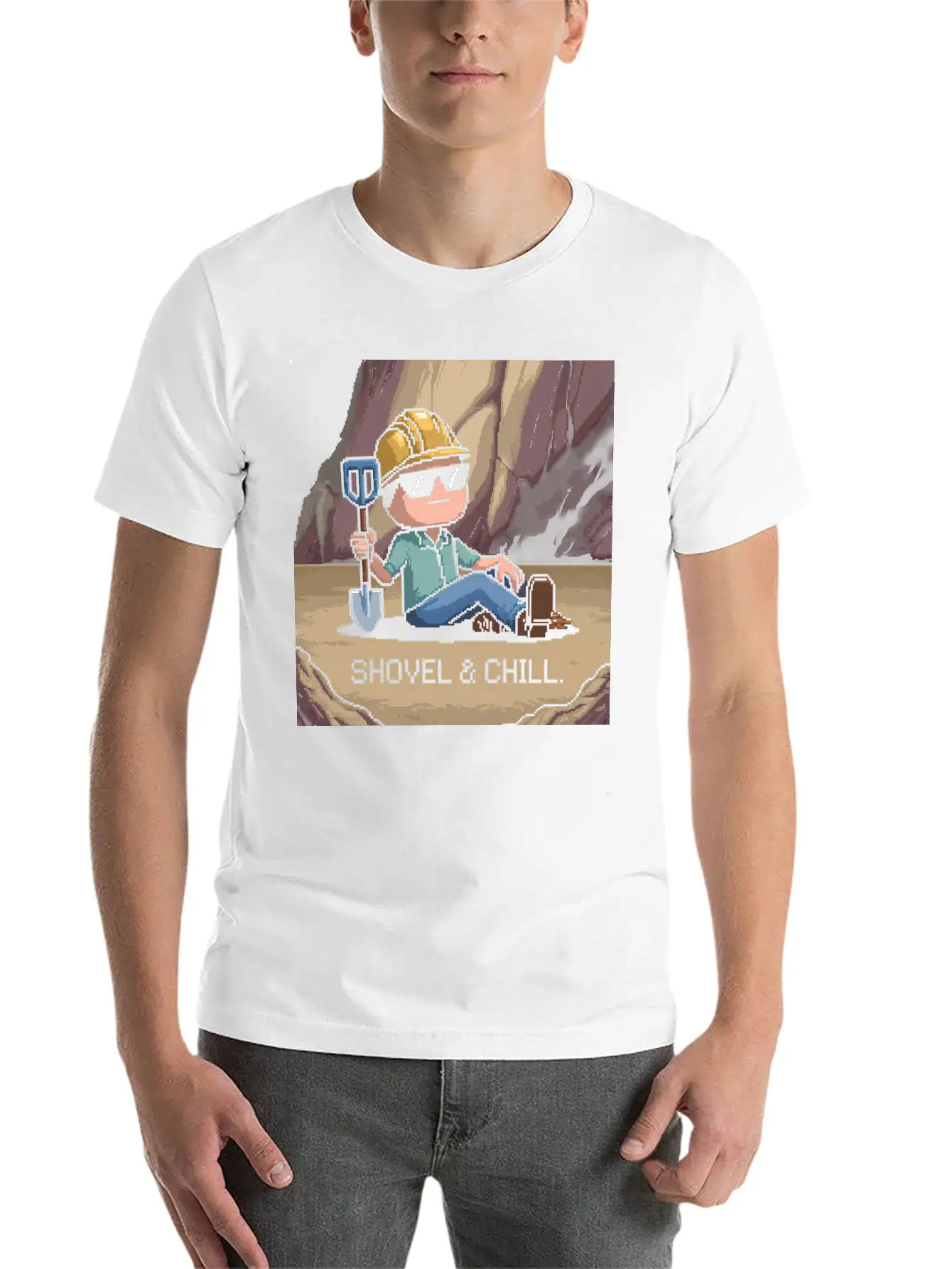 Shovel And Chill 01 Comfortable Minimalist Graphic Tee – Summer Style Essential