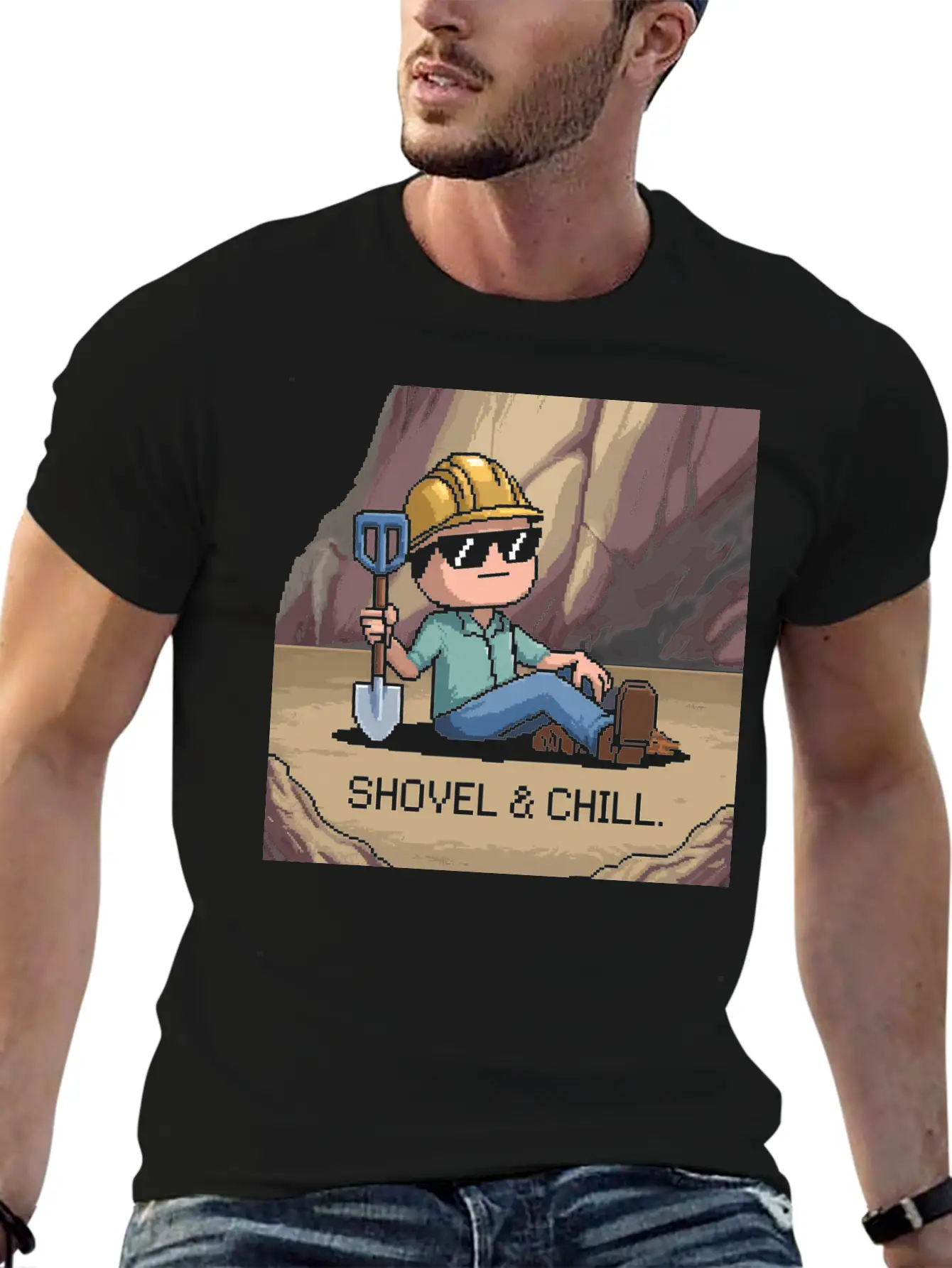Shovel And Chill 01 Comfortable Minimalist Graphic Tee – Summer Style Essential