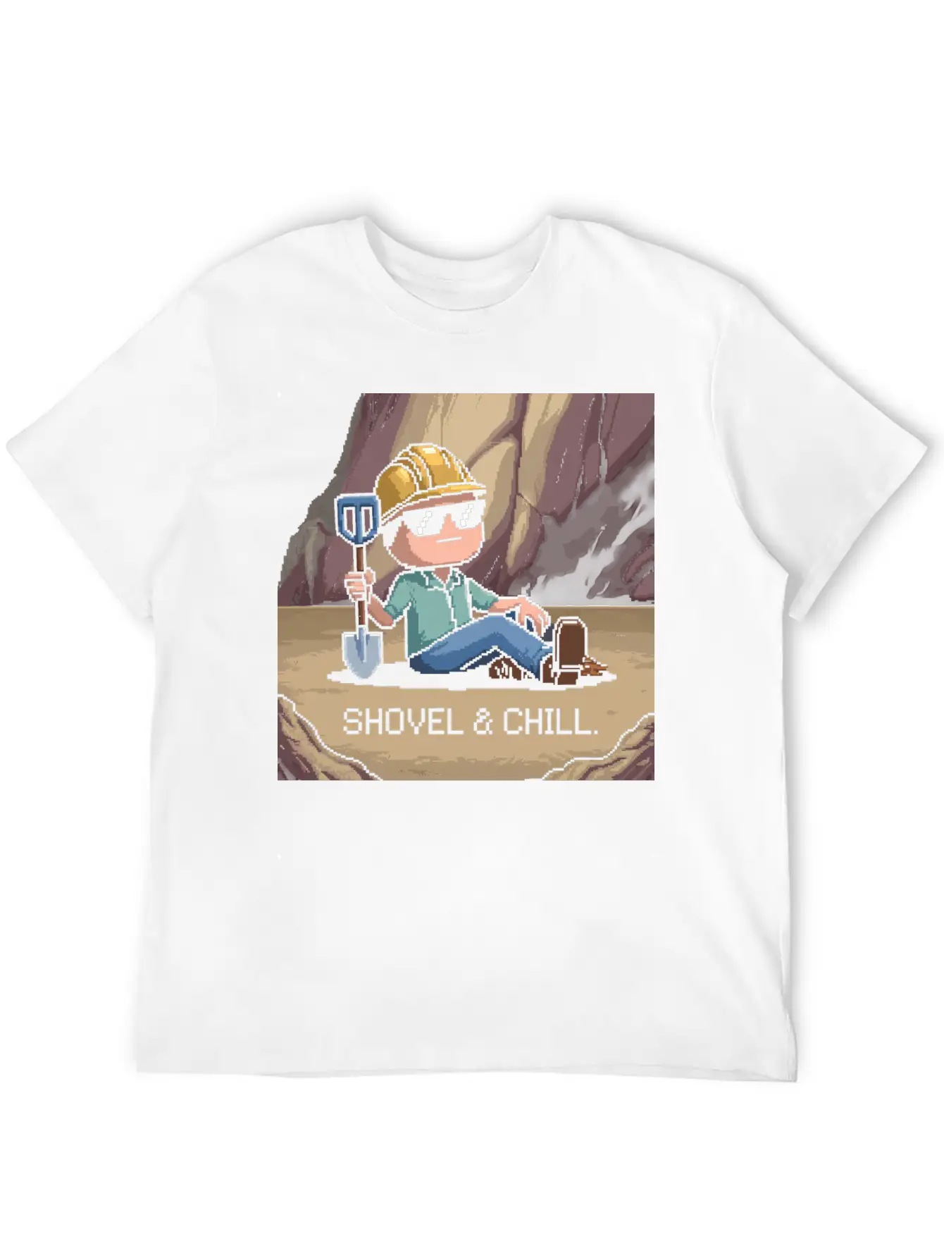 Shovel And Chill 01 Comfortable Minimalist Graphic Tee – Summer Style Essential