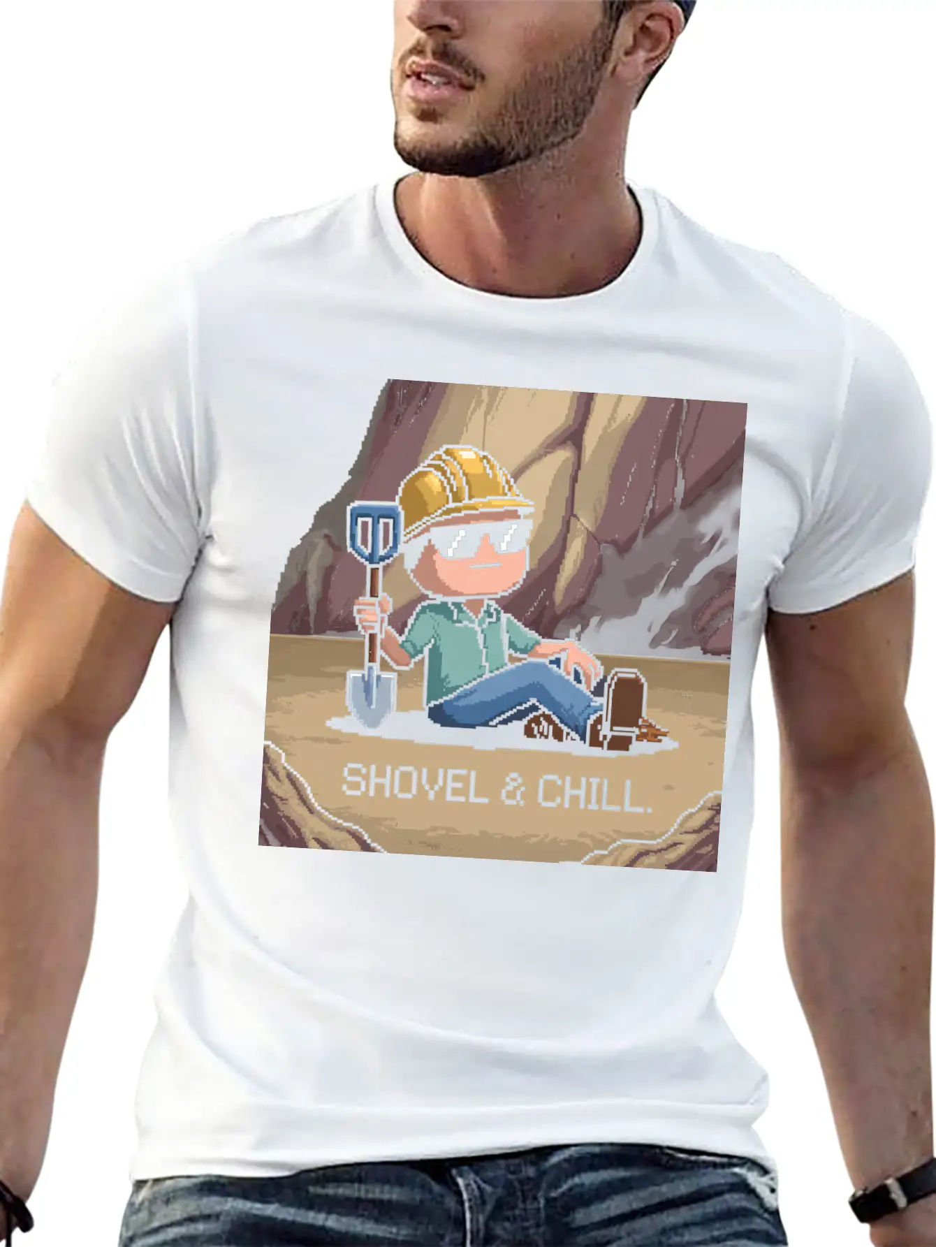 Shovel And Chill 01 Comfortable Minimalist Graphic Tee – Summer Style Essential