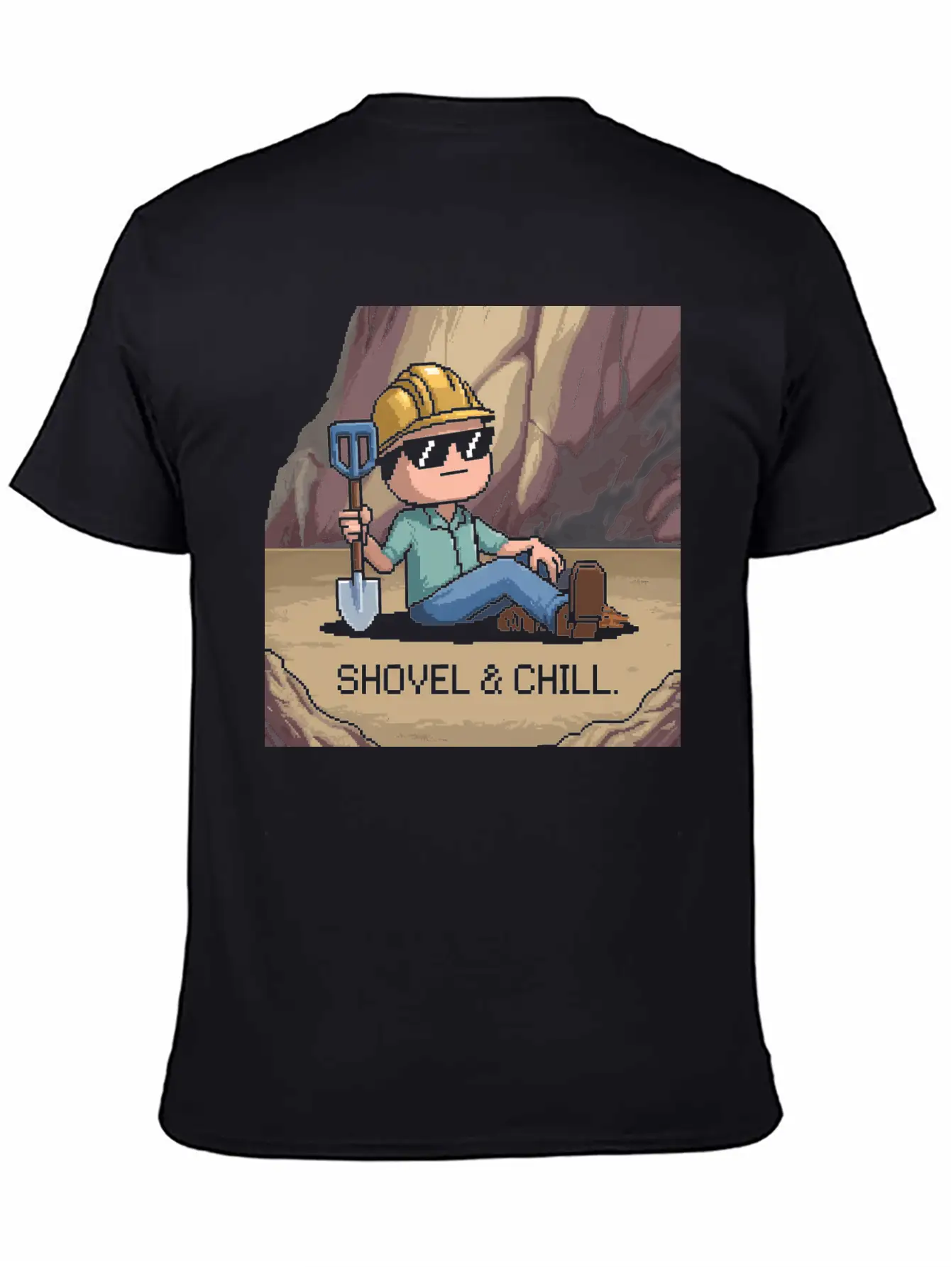 Shovel And Chill 01 Comfortable Minimalist Graphic Tee – Summer Style Essential