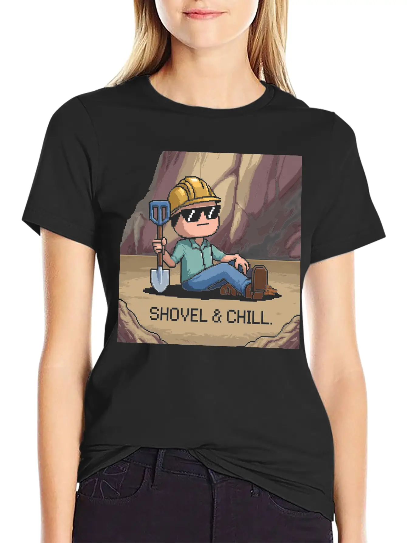 Shovel And Chill 01 Comfortable Minimalist Graphic Tee – Summer Style Essential