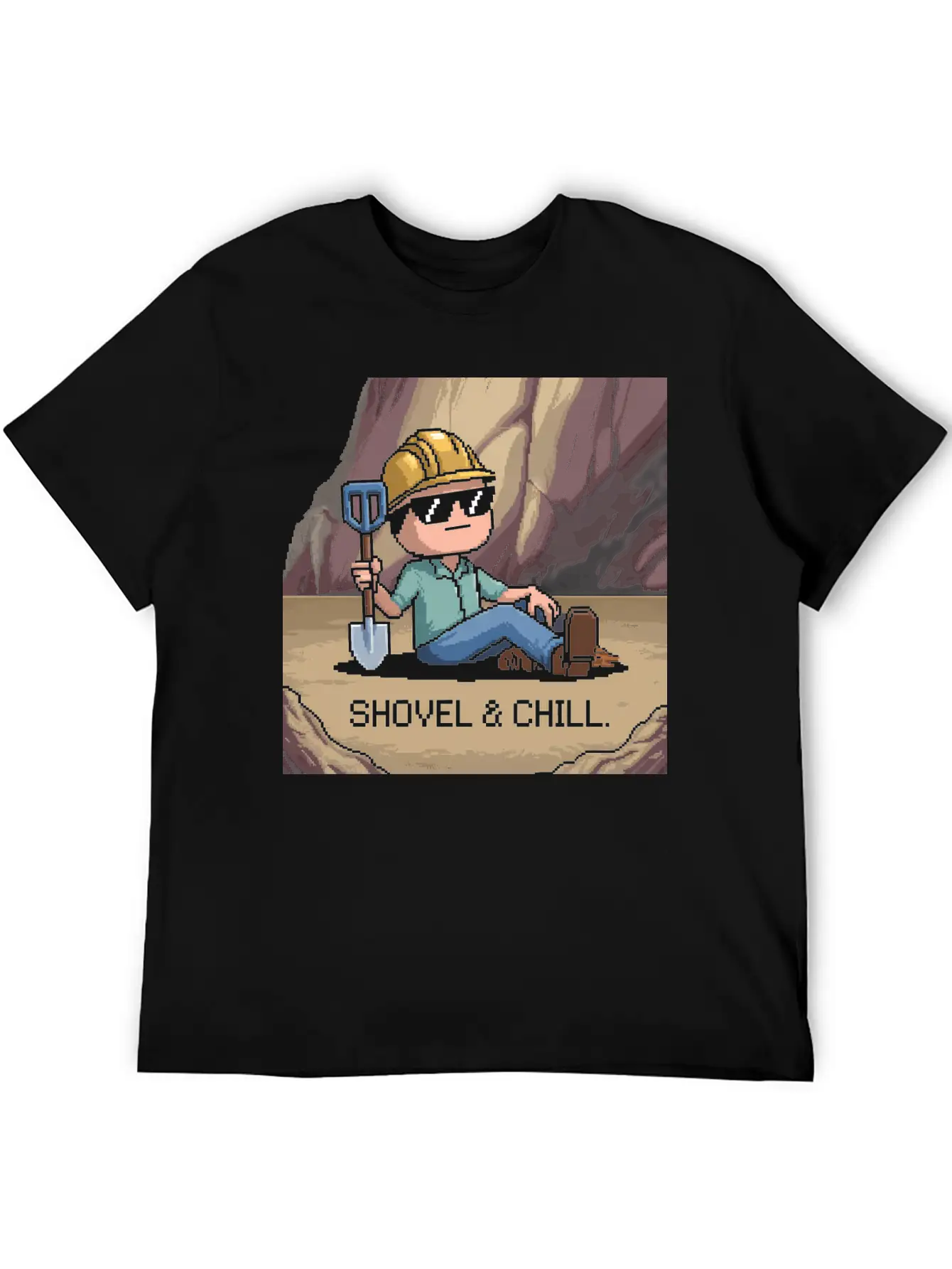 Shovel And Chill 01 Comfortable Minimalist Graphic Tee – Summer Style Essential