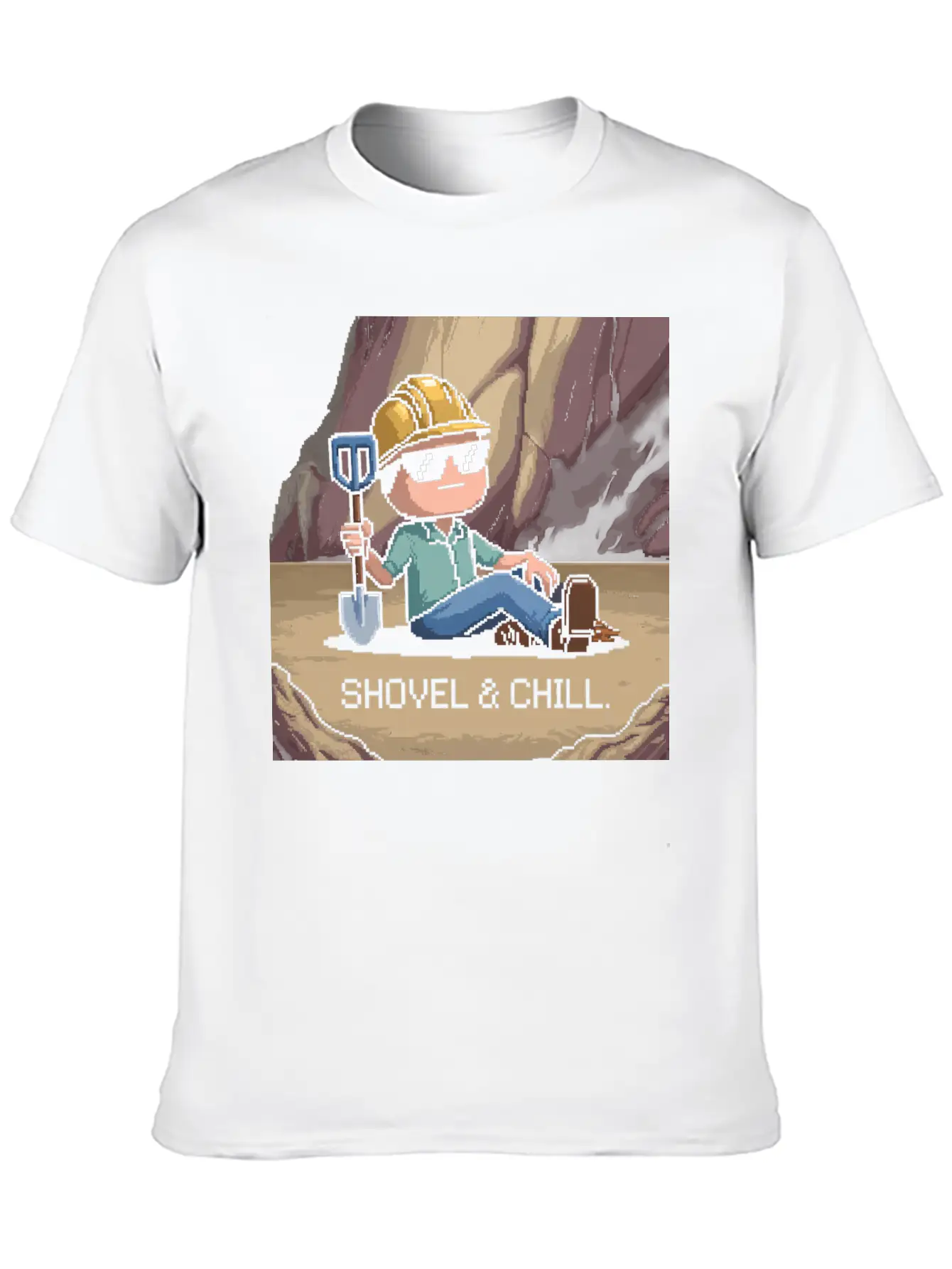 Shovel And Chill 01 Comfortable Minimalist Graphic Tee – Summer Style Essential